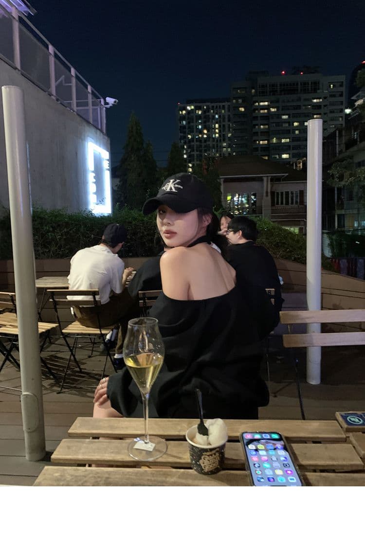 올해 인기 ~ 중 검정색 긴팔 후드티 여성 자이언트 슬림해 보이는 루즈핏 핫걸 느긋한 바람 패션 다용도 캐주얼 맨위 상세 이미지 2