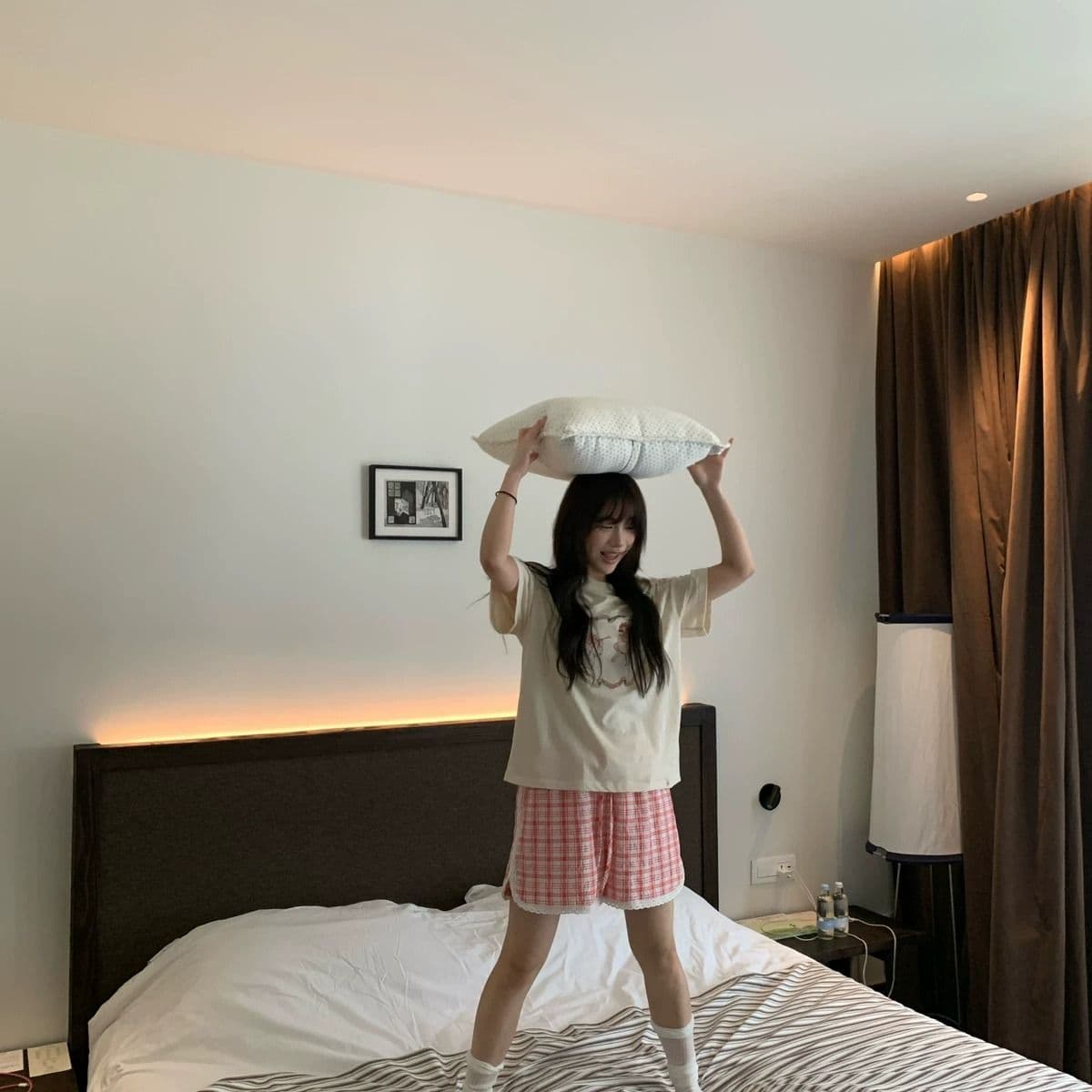 경관 그림 21 순면 210 그램 여름 드레스 반팔 티셔츠 여성 한국 스타일 빅 사이즈 루즈핏 이미지 3