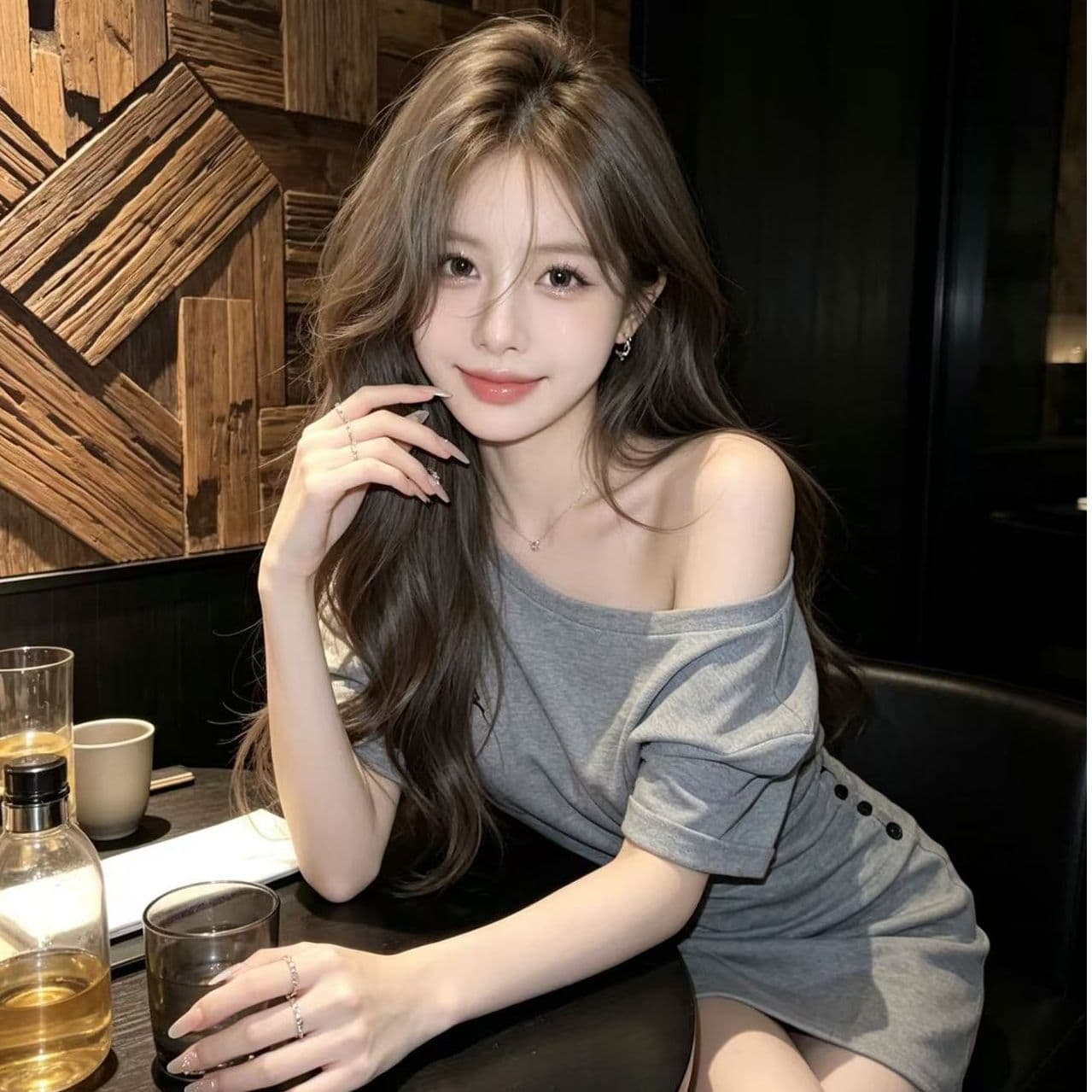 작은 키 자수 반팔 니트 맨위 세트 여성 여름 새로운 핫걸 하이웨이스트 슬림해 보이는 한 마디 반신 미니 스커트 이미지 5