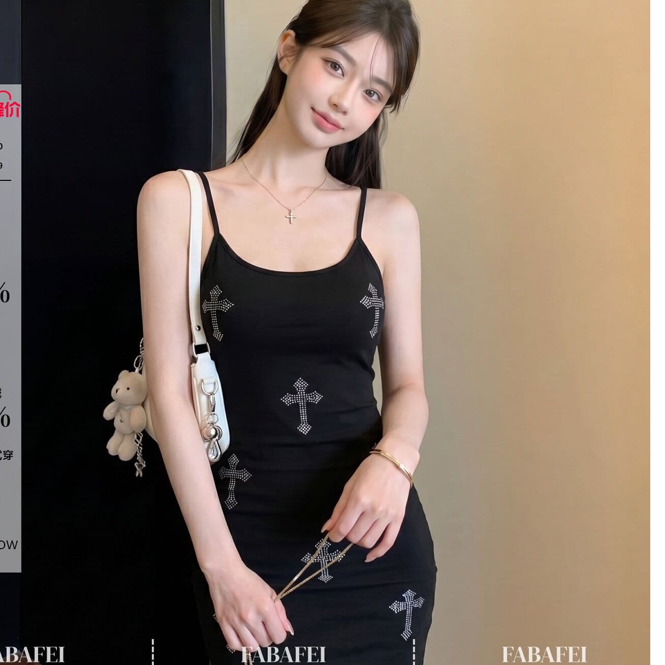 달콤한 차가운 바람 핫픽스 십자가 슬립 여성 드레스 2026 여름 새로운 몸매 가꾸기 디스플레이 몸 타이트 스커트 짧은 치마