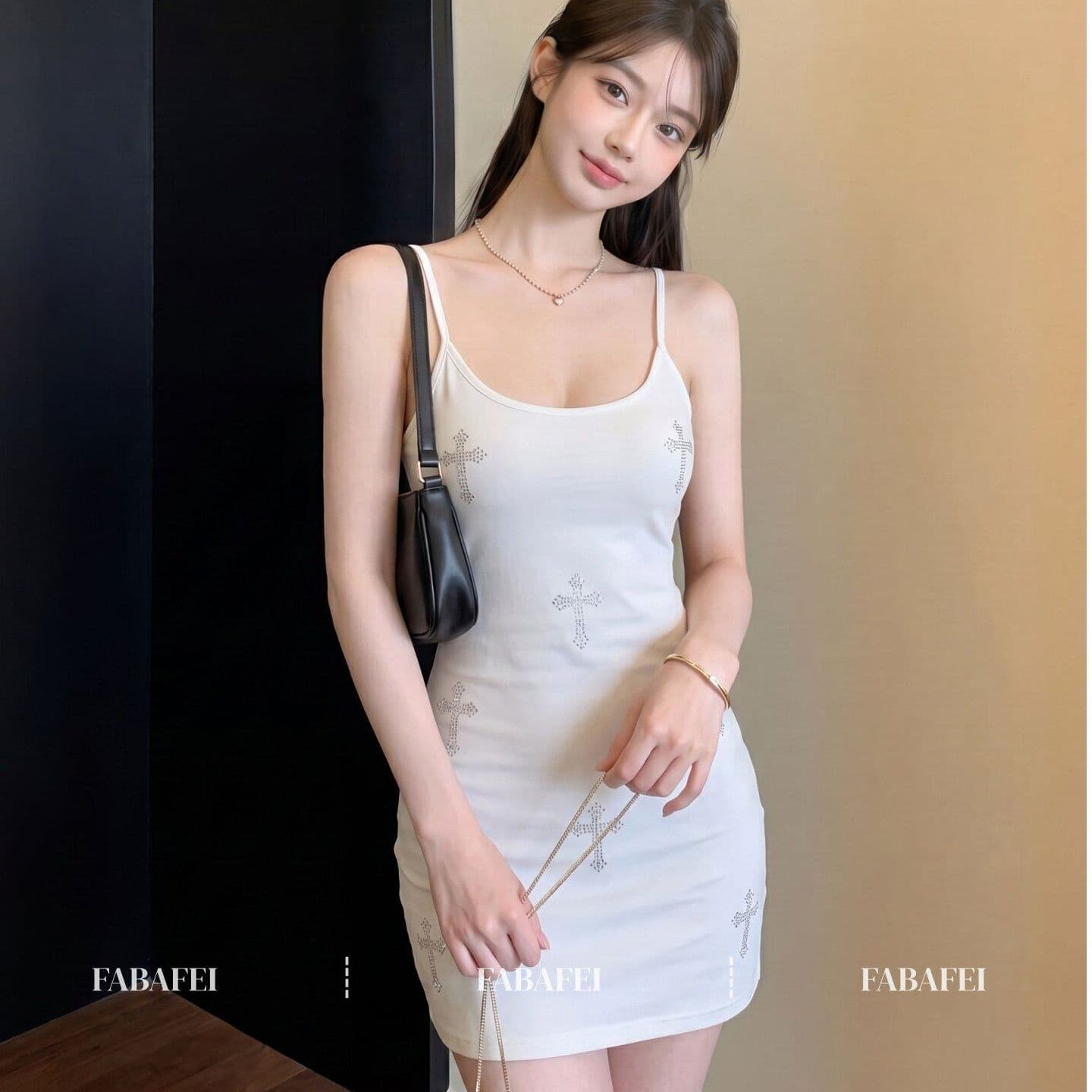 달콤한 차가운 바람 핫픽스 십자가 슬립 여성 드레스 2026 여름 새로운 몸매 가꾸기 디스플레이 몸 타이트 스커트 짧은 치마 이미지 4