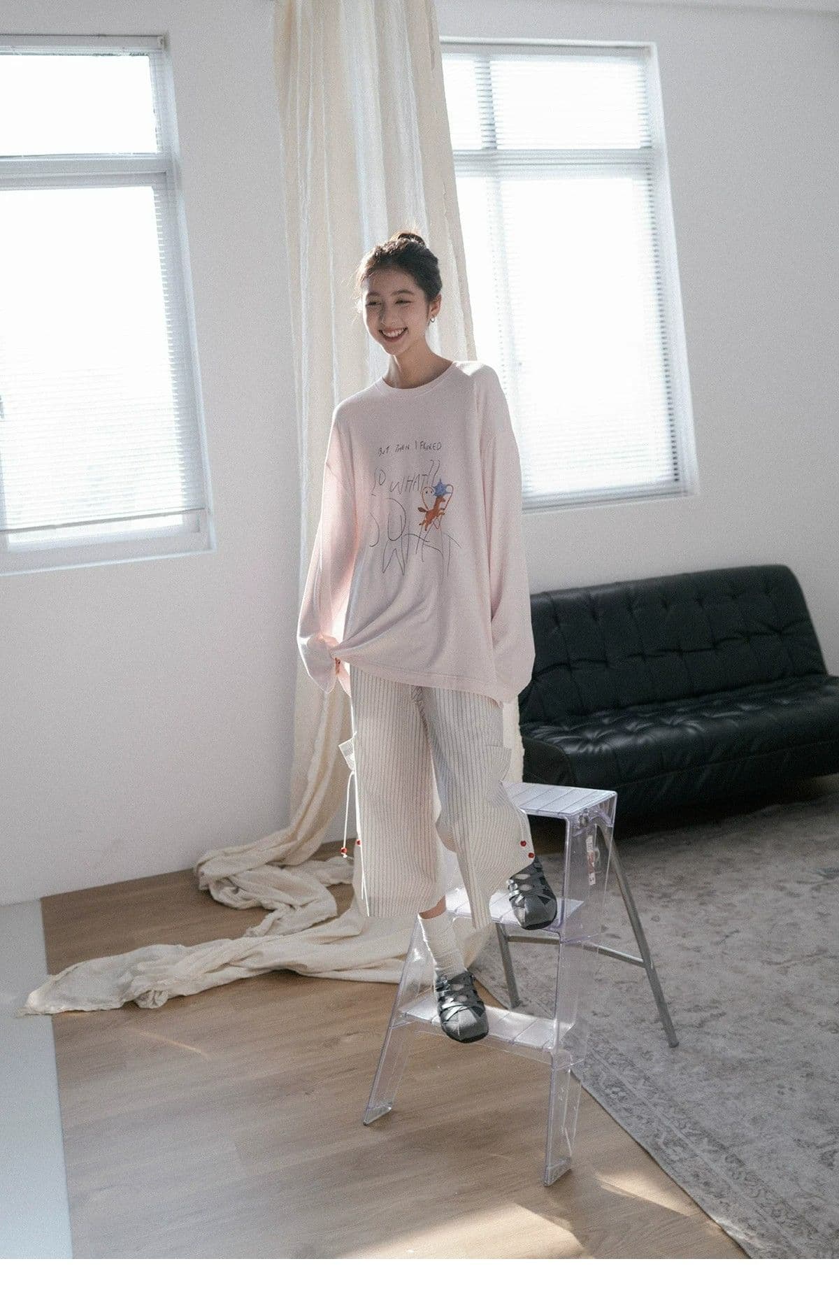 원본 셔틀 제직 여름 소금 부서 기타 바람 스트레이트 8 점 바지 여성 상세 이미지 10