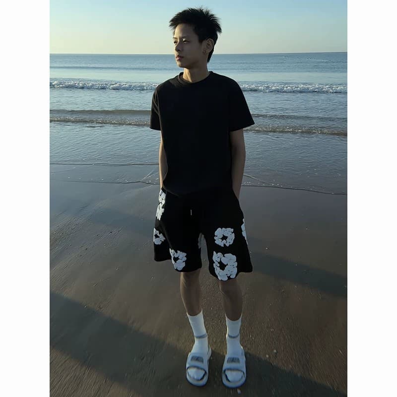 아메리칸 높음 거리 Kapok 운동 반바지 남녀 여름 야외 농구 훈련 4 점 오부 바지 캐주얼 4 점 이미지 3