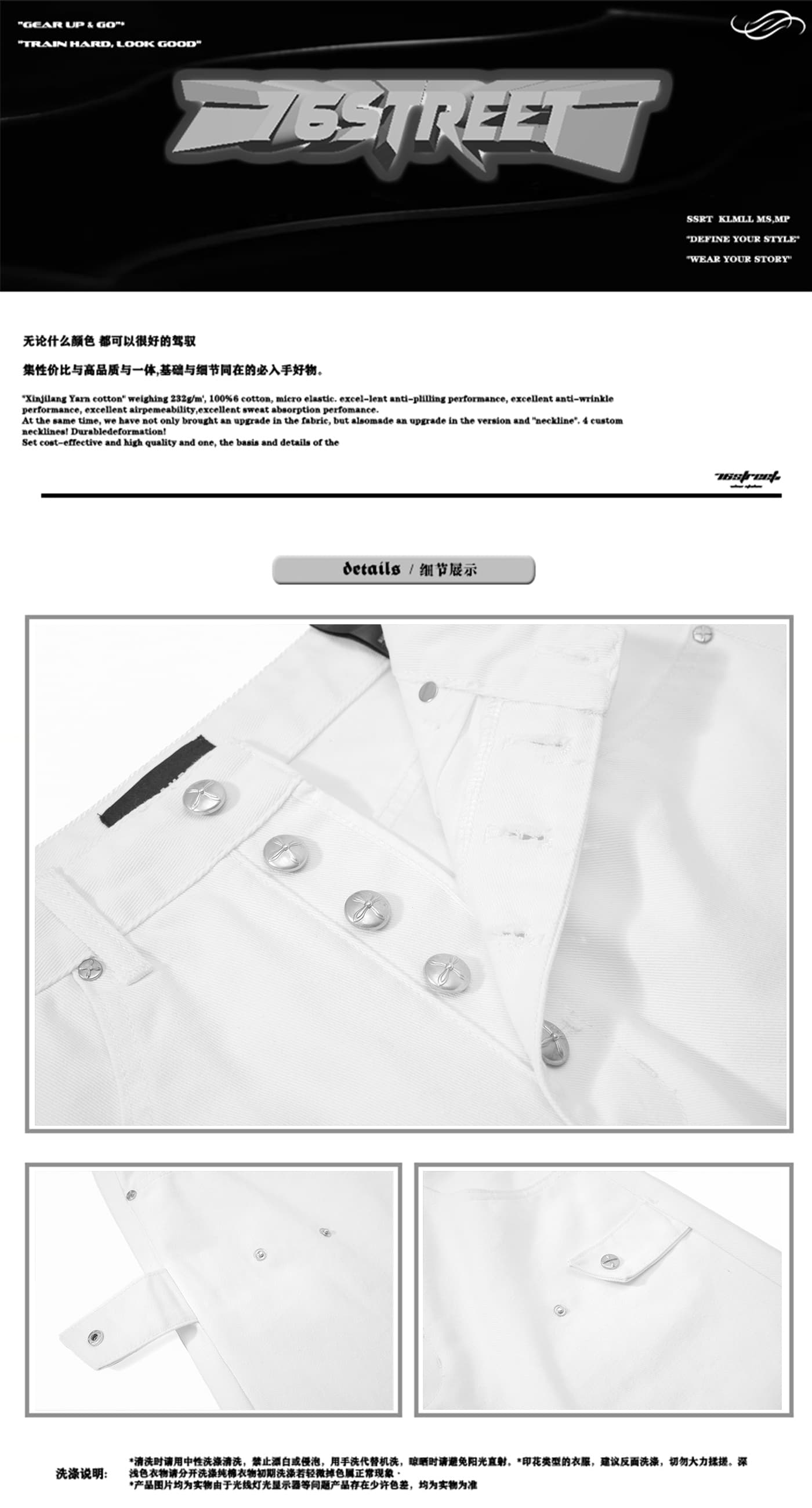 아메리칸 레트로 화이트 넓은 다리 모통이 칼 청바지 남녀 프로필 모양 루즈핏 스트레이트 낫 바지 상세 이미지 2