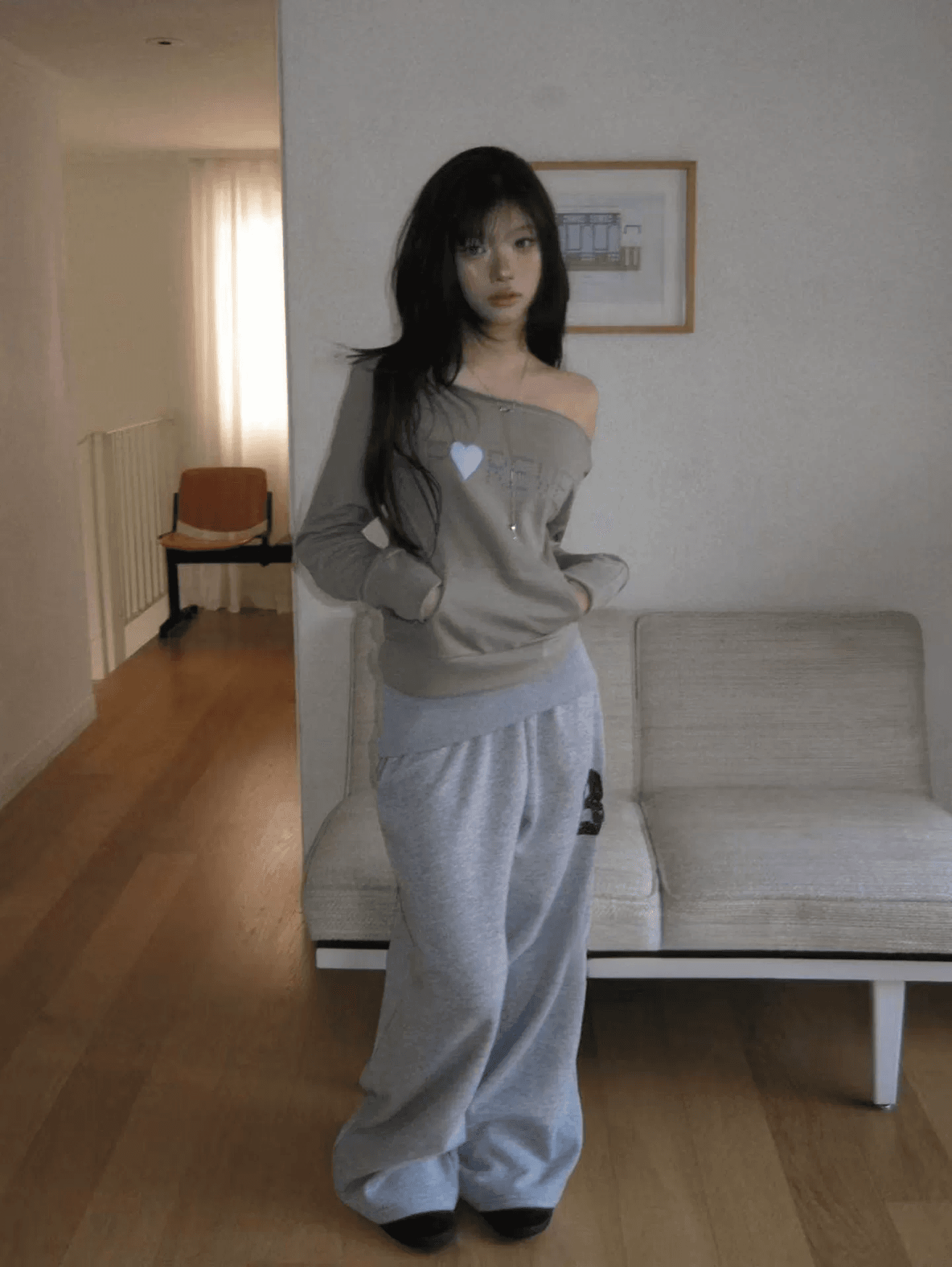2026 한 부서 레트로 빛 아시아 인 캐주얼 뒤집다 측면 89 루즈핏 캐주얼 다용도 허리밴드 와이드 레깅스 바지 새로운 이미지 2