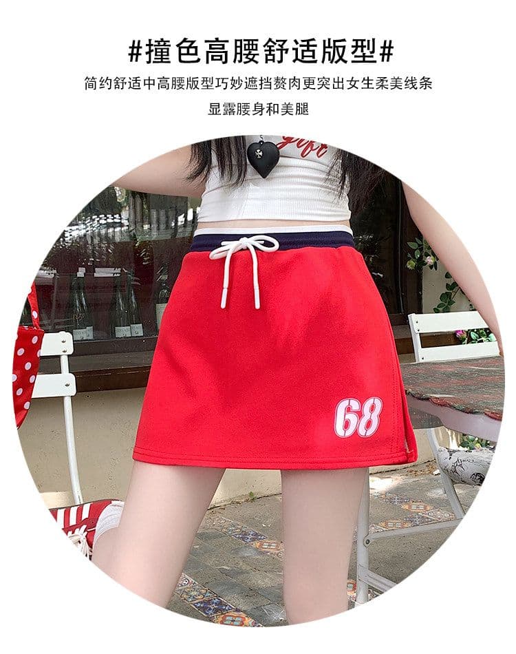 사람들 면 빈 가스 층 배색 테두리 펌프 로프 레이스업 한 마디 캐주얼 바지 여성 한국 스타일 다용도 외출용 넓은 다리가 짧다. 바지 상세 이미지 3
