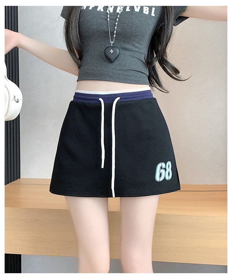 사람들 면 빈 가스 층 배색 테두리 펌프 로프 레이스업 한 마디 캐주얼 바지 여성 한국 스타일 다용도 외출용 넓은 다리가 짧다. 바지 상세 이미지 33