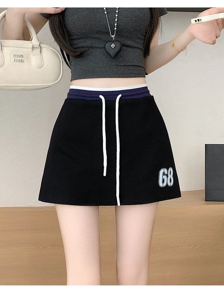 사람들 면 빈 가스 층 배색 테두리 펌프 로프 레이스업 한 마디 캐주얼 바지 여성 한국 스타일 다용도 외출용 넓은 다리가 짧다. 바지 상세 이미지 37