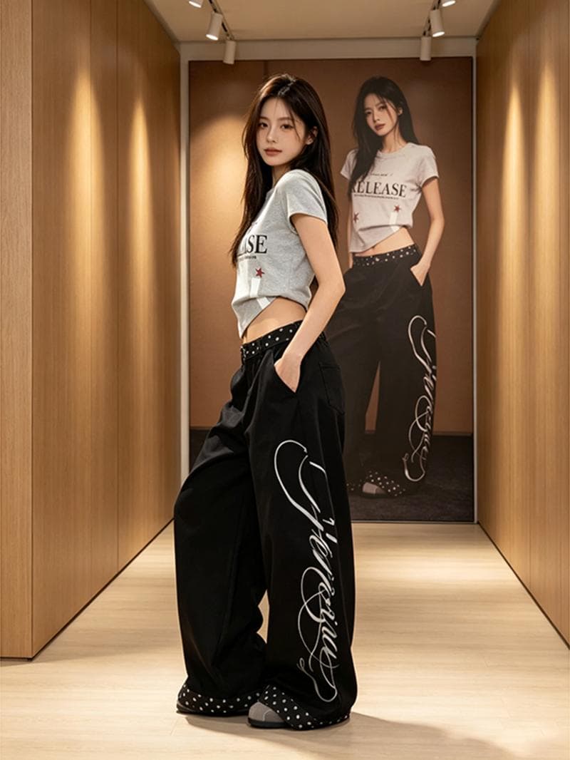 아메리칸 레트로 펌프 로프 주름 속도 건조한 낙하산 병 바지 남녀 느슨함 센스 루즈핏 캐주얼 와이드 레그 팬츠 상세 이미지 6
