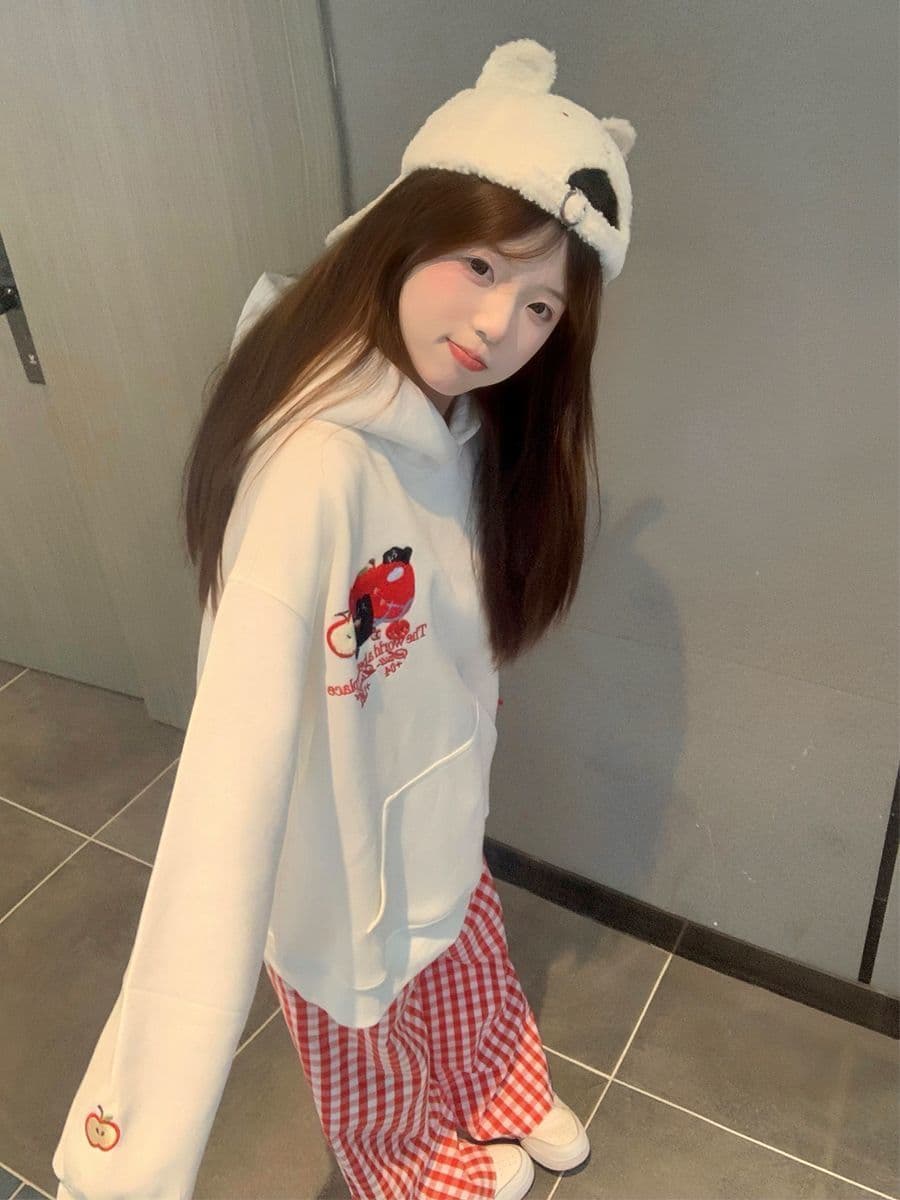 얇은 스타일 원본 솜씨 순수한 Mianhua 면 복합 후드티 여성 상세 이미지 13