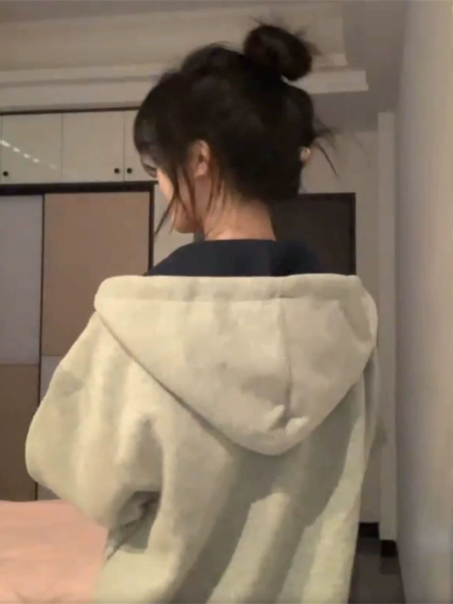 얇은 스타일 털이 있는 원본 솜씨 순수한 Mianhua 면 복합 후드티 여성 이미지 2