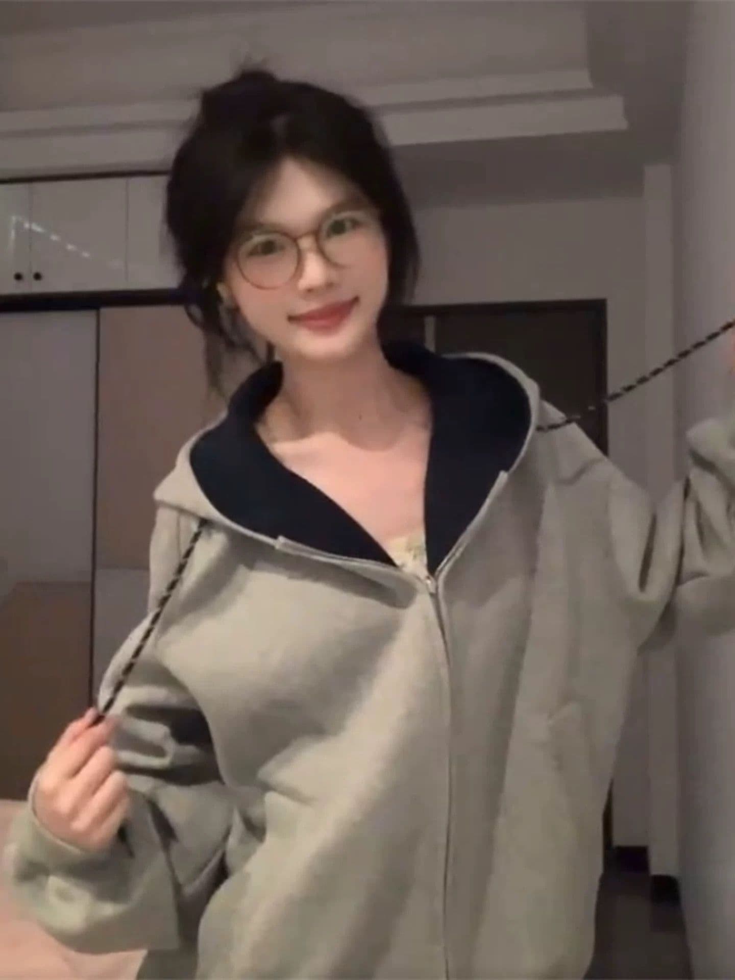 얇은 스타일 털이 있는 원본 솜씨 순수한 Mianhua 면 복합 후드티 여성 상세 이미지 5