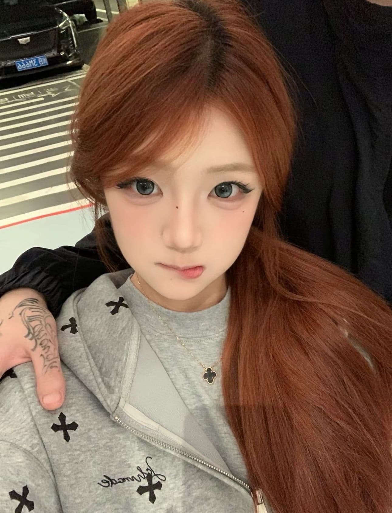 얇은 스타일 백금 지퍼 이후 패키지 칼라 순수한 Mianhua 면 복합 후드티 여성 이미지 3