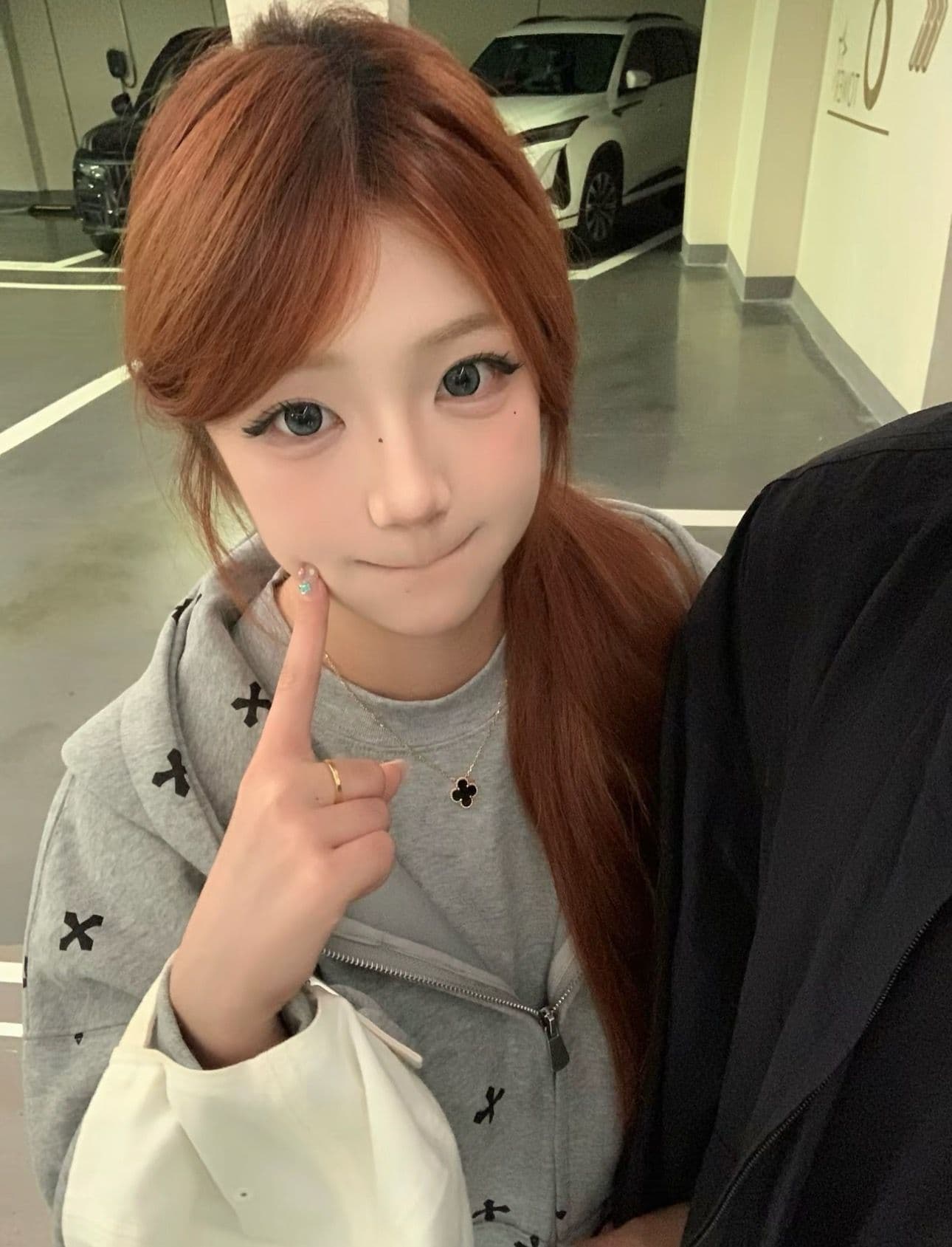 얇은 스타일 백금 지퍼 이후 패키지 칼라 순수한 Mianhua 면 복합 후드티 여성 상세 이미지 6