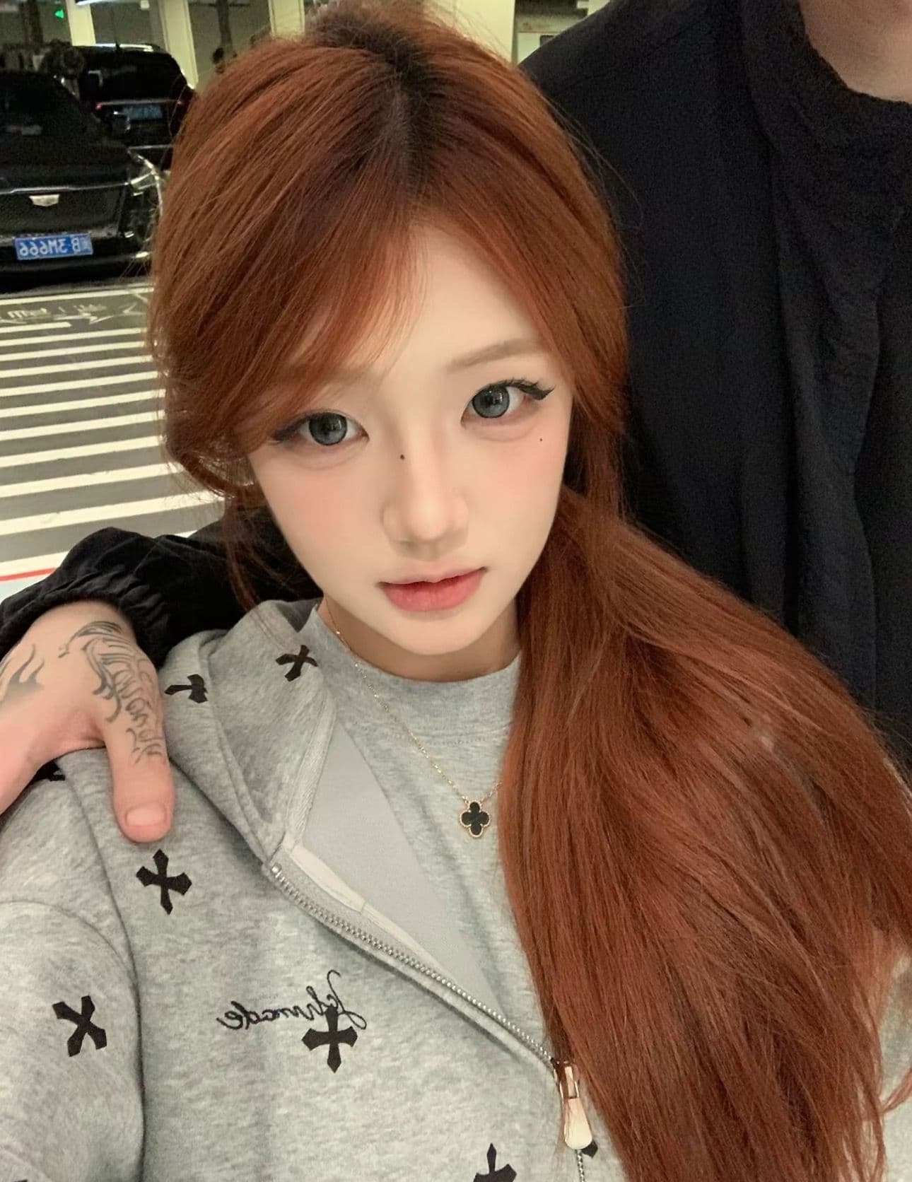 얇은 스타일 백금 지퍼 이후 패키지 칼라 순수한 Mianhua 면 복합 후드티 여성 상세 이미지 12