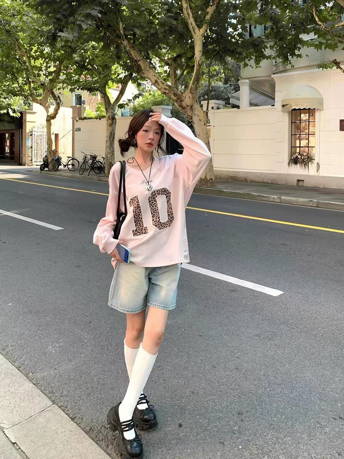 순면 220 그램 긴팔 티셔츠 여성 이미지 3