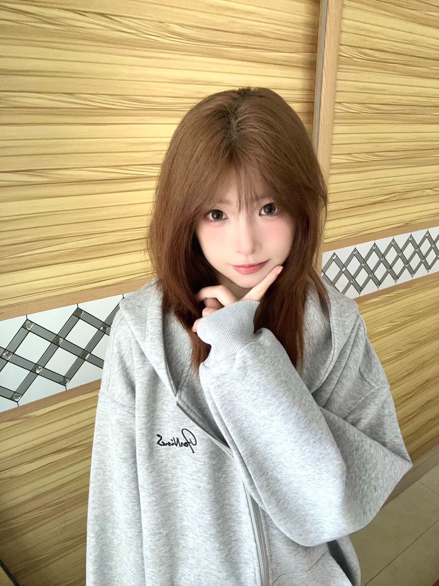 얇은 스타일 자수 측면 지퍼 이후 패키지 칼라 순수한 Mianhua 면 복합 후드티 여성 상세 이미지 3