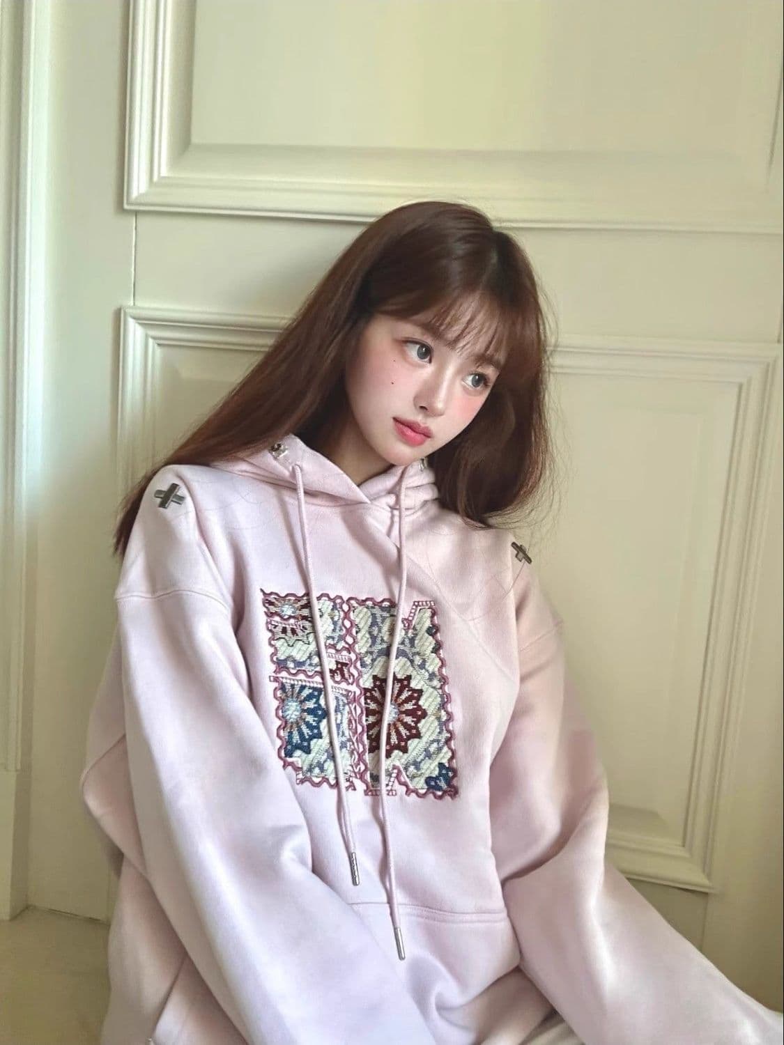 얇은 스타일 털이 있는 순수한 Mianhua 면 복합 후드티 여성 이미지 2