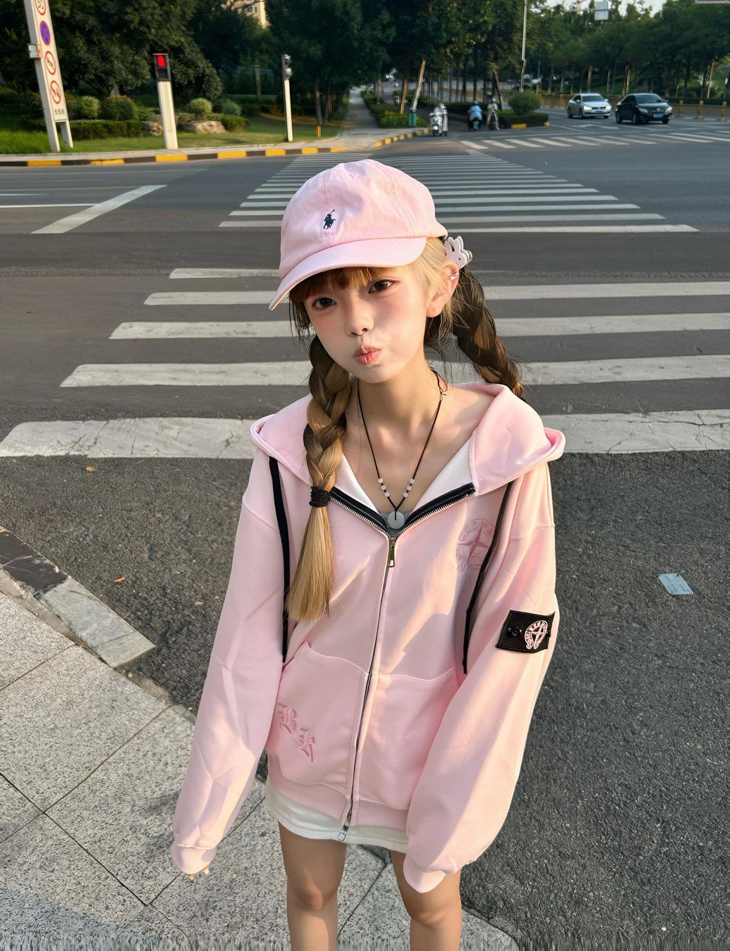 얇은 스타일 백금 지퍼 자수 범프 휘장 이후 패키지 칼라 순수한 Mianhua 면 복합 후드티 이미지 2