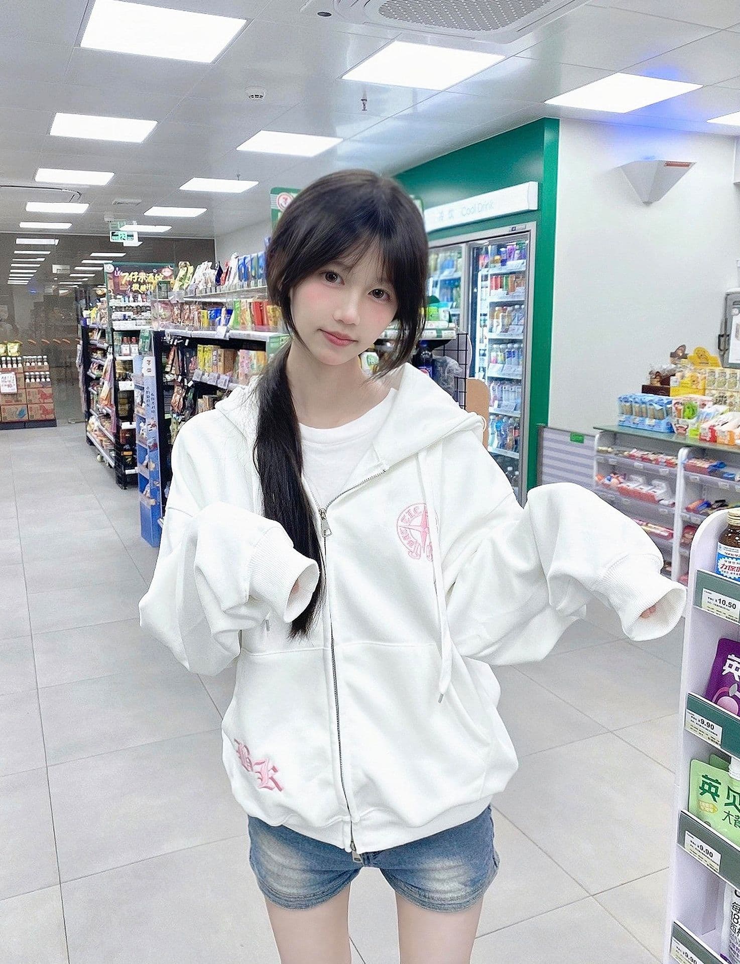 얇은 스타일 백금 지퍼 자수 범프 휘장 이후 패키지 칼라 순수한 Mianhua 면 복합 후드티 상세 이미지 7