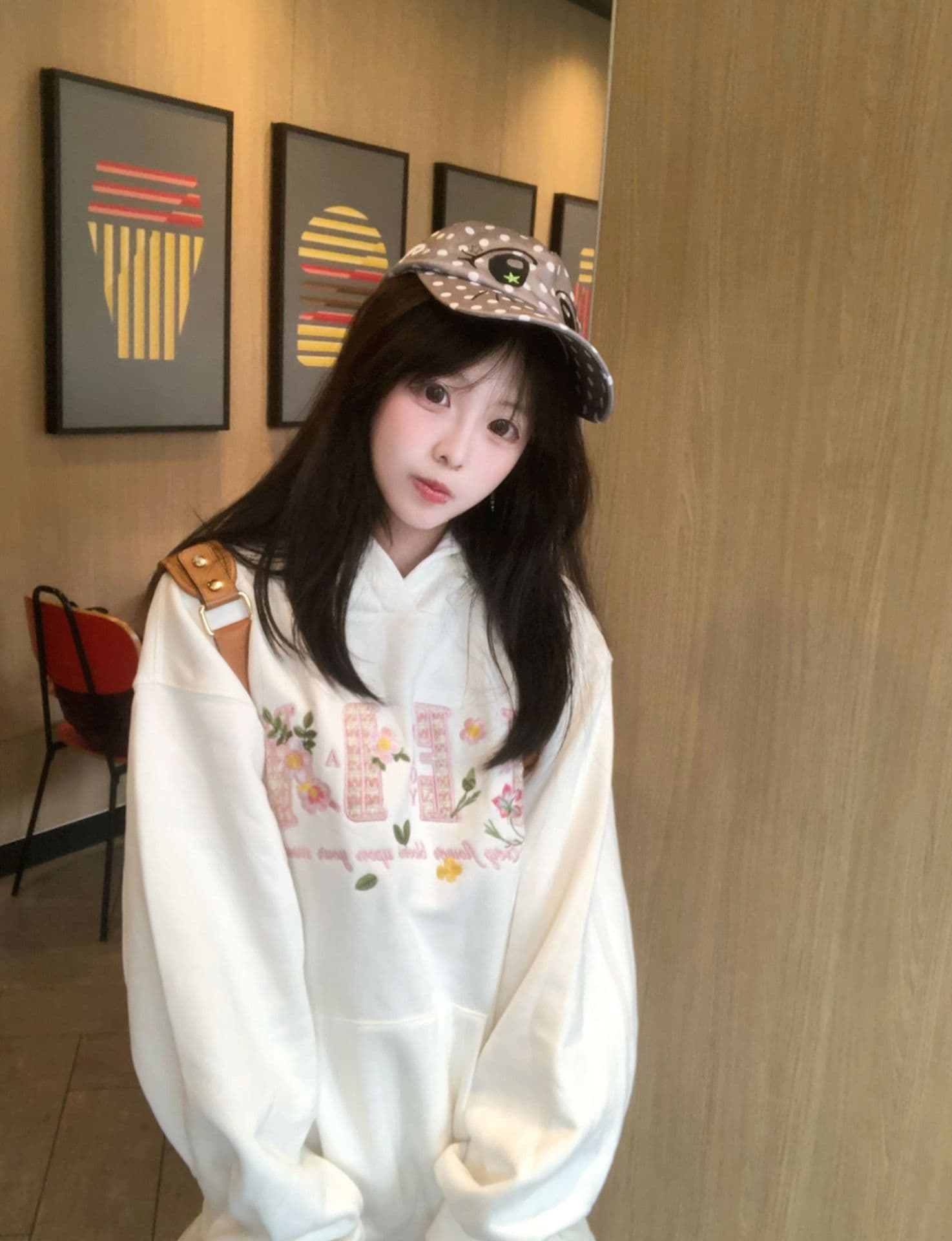 얇은 스타일 발 330 그램 작은 샤넬 스타일 자수 이후 패키지 칼라 순수한 Mianhua 면 복합 후드티 여성