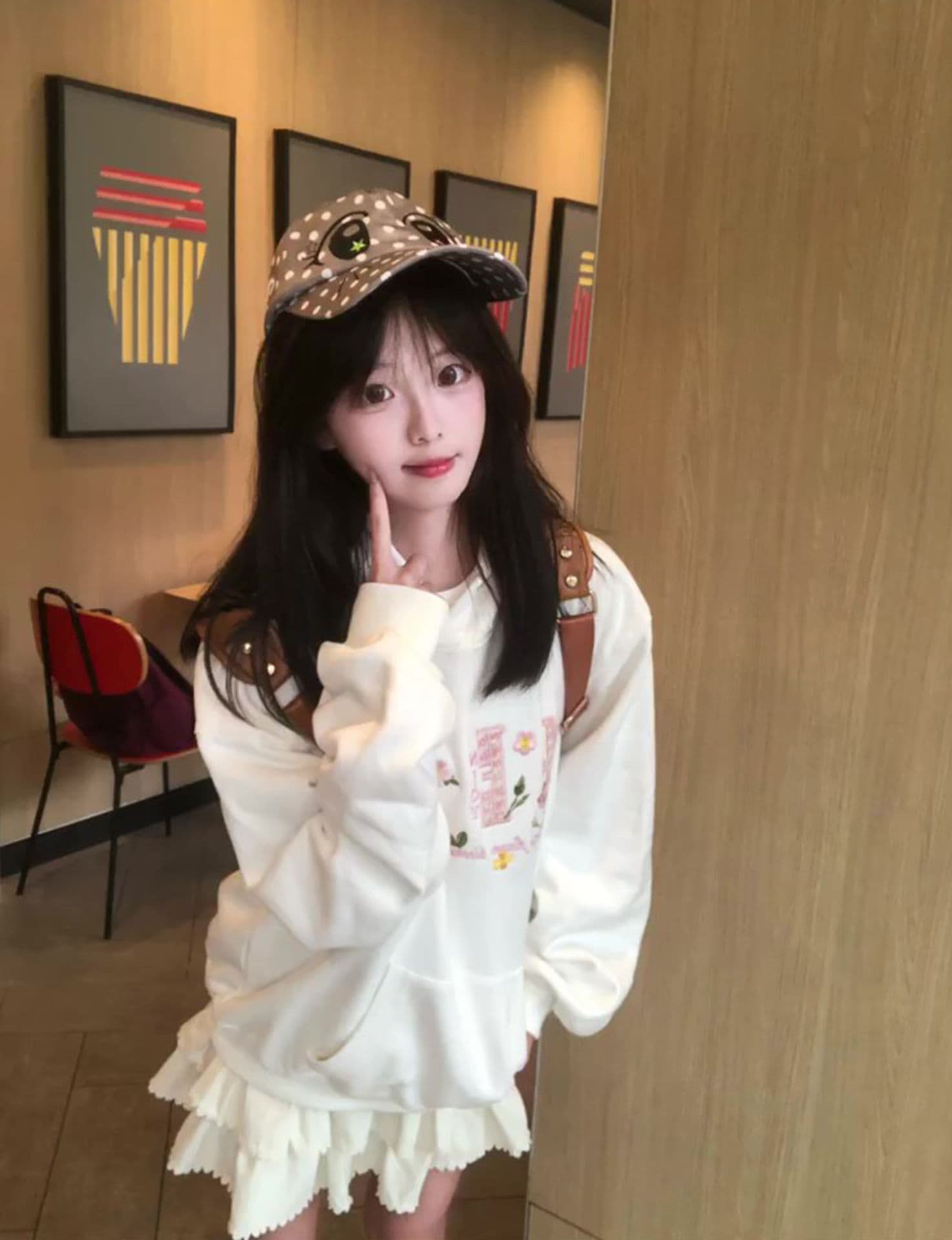 얇은 스타일 발 330 그램 작은 샤넬 스타일 자수 이후 패키지 칼라 순수한 Mianhua 면 복합 후드티 여성 이미지 3