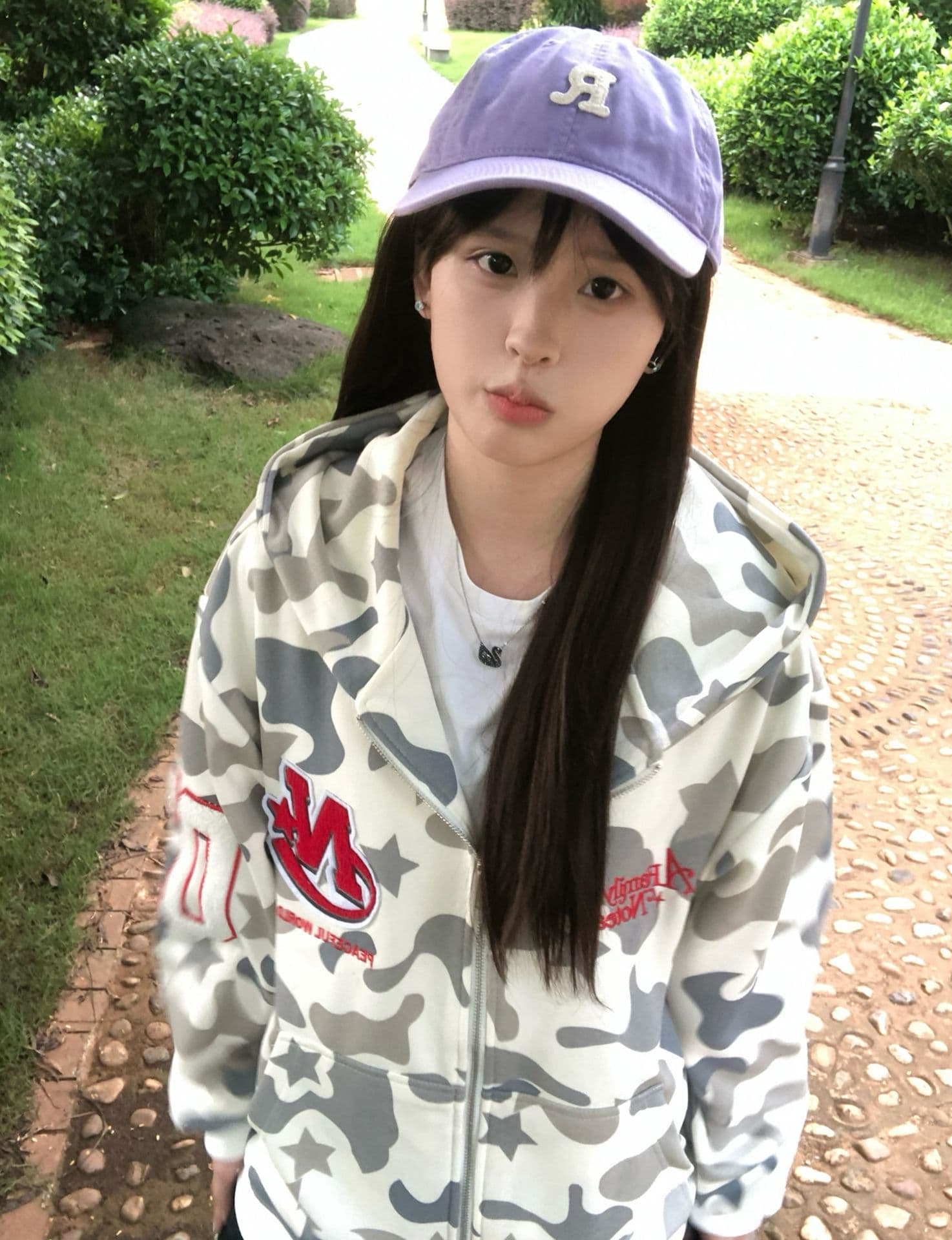 얇은 스타일 털이 있는 백금 지퍼 자수 원본 천 인사이드 펌프 순수한 Mianhua 면 복합 후드티 여성 상세 이미지 7