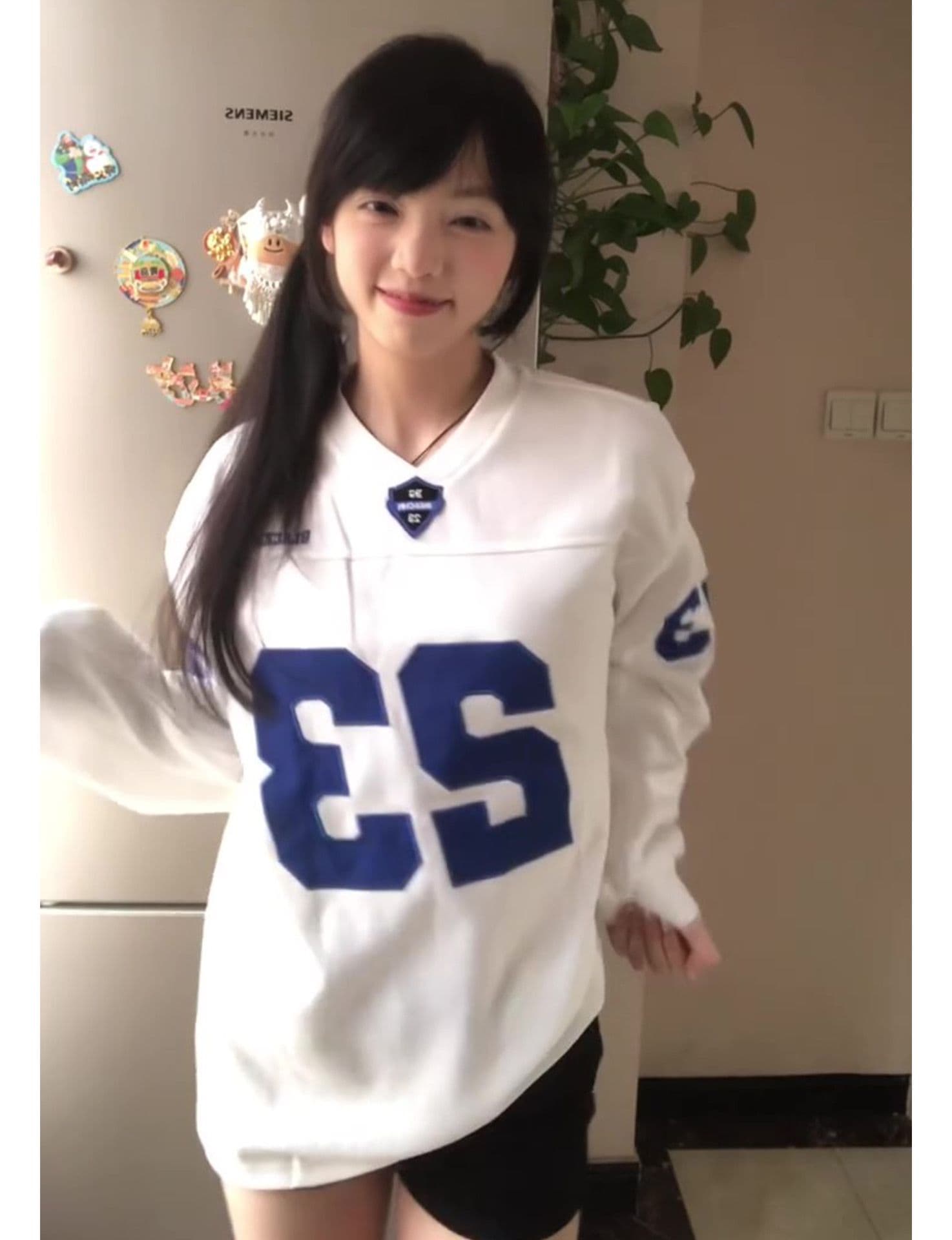자수 패치 네리 가게 천 순면 220 그램 빗질하다 닫기 길다 자수 티셔츠 여성 상세 이미지 4