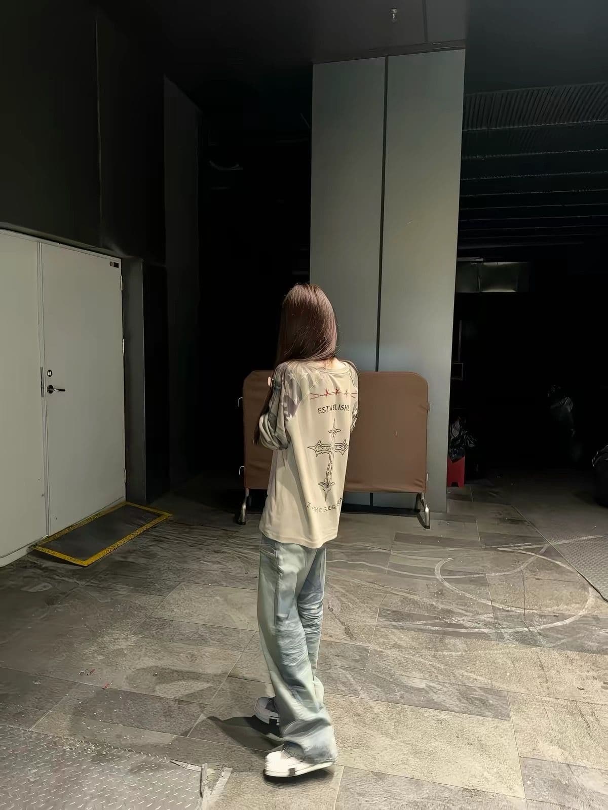 65 35 후아 남편 그리드 250그램 긴팔 티셔츠 여성 상세 이미지 3