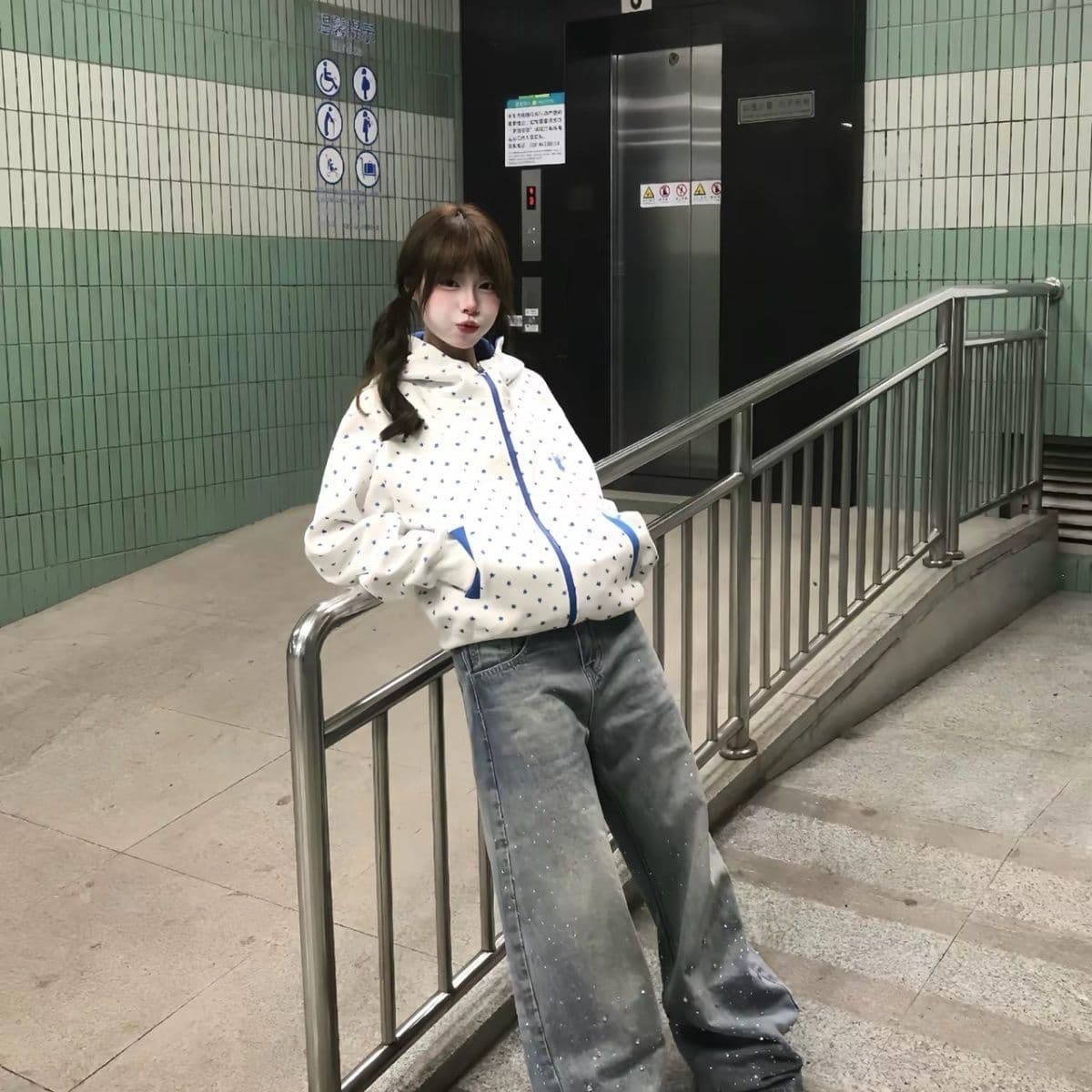 얇은 스타일 원본 부형제 이후 패키지 칼라 순수한 Mianhua 면 복합 후드티 여성 이미지 5
