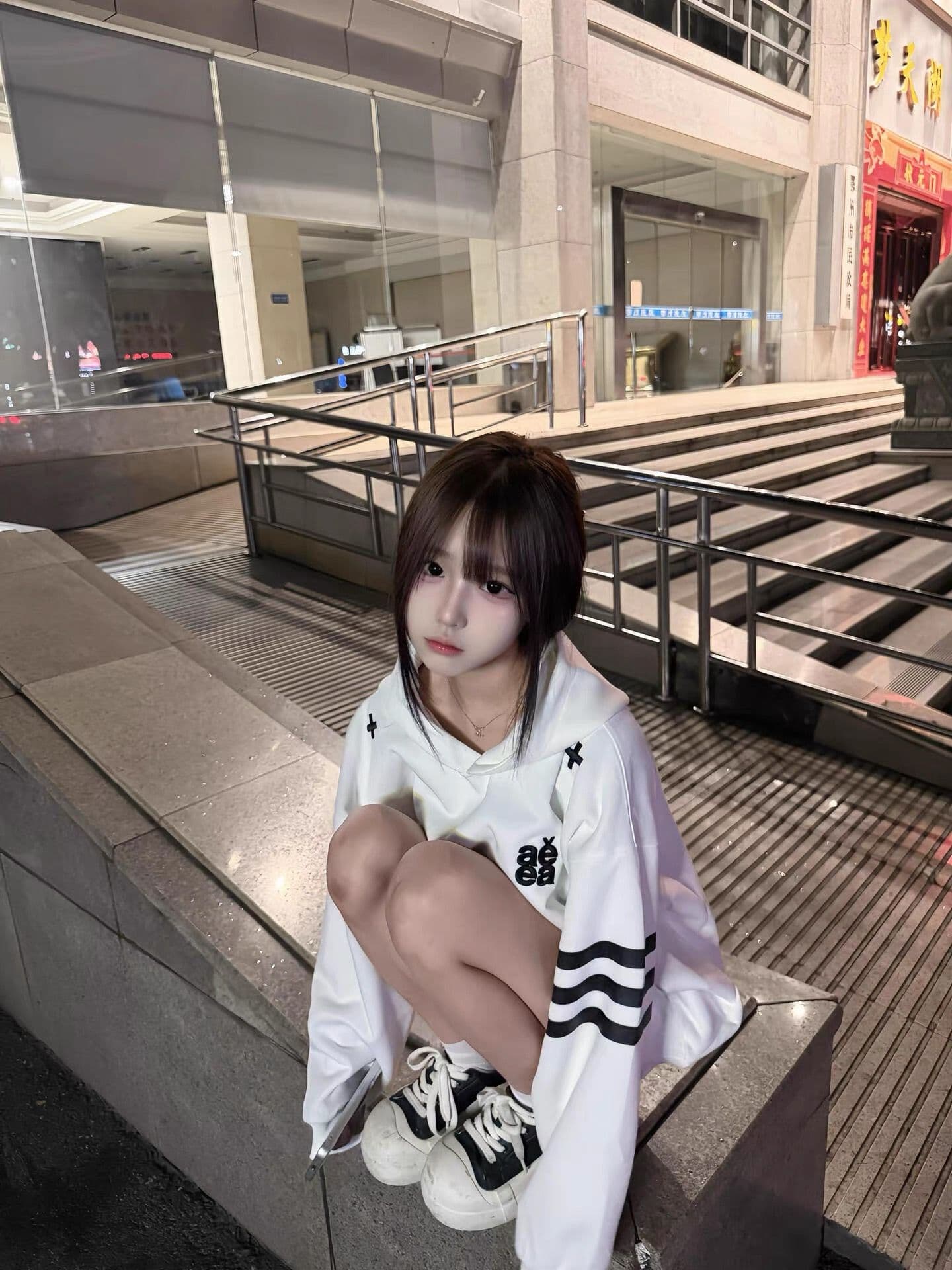 얇은 스타일 자수 이후 패키지 칼라 순수한 Mianhua 면 복합 후드티 여성 상세 이미지 7