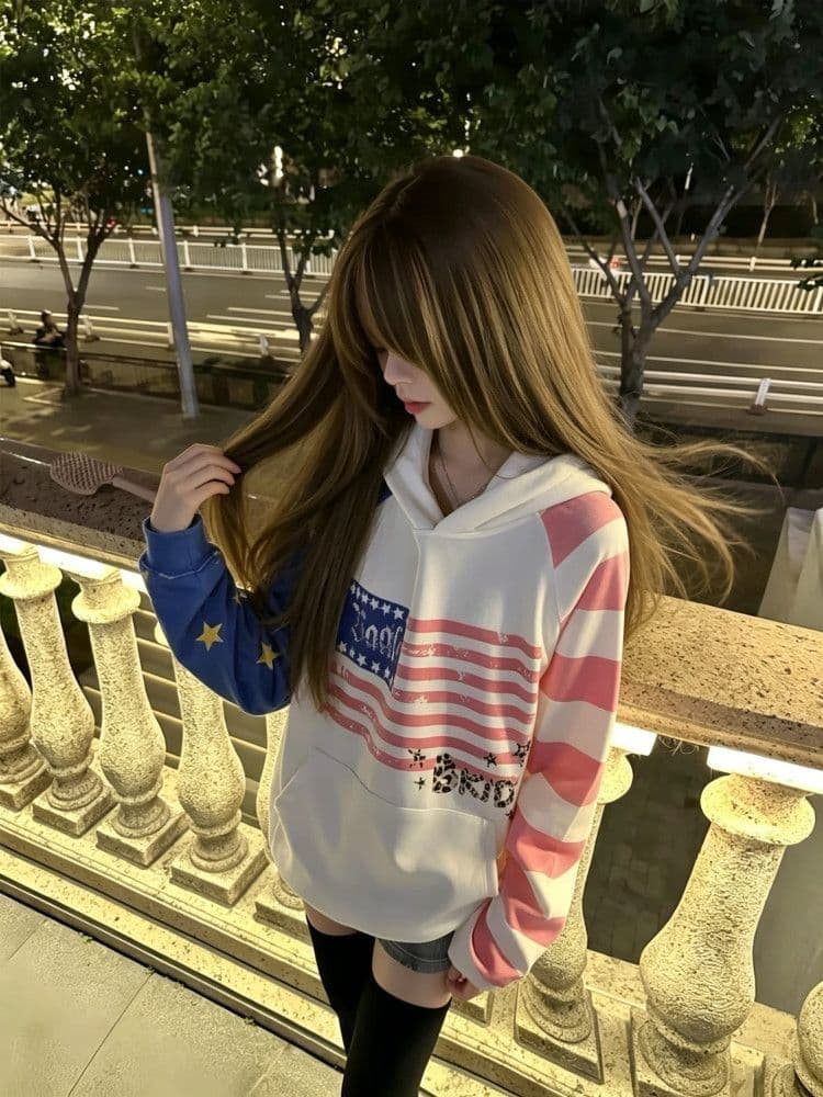 얇은 스타일 이후 패키지 칼라 순수한 Mianhua 면 복합 후드티 여성 이미지 3