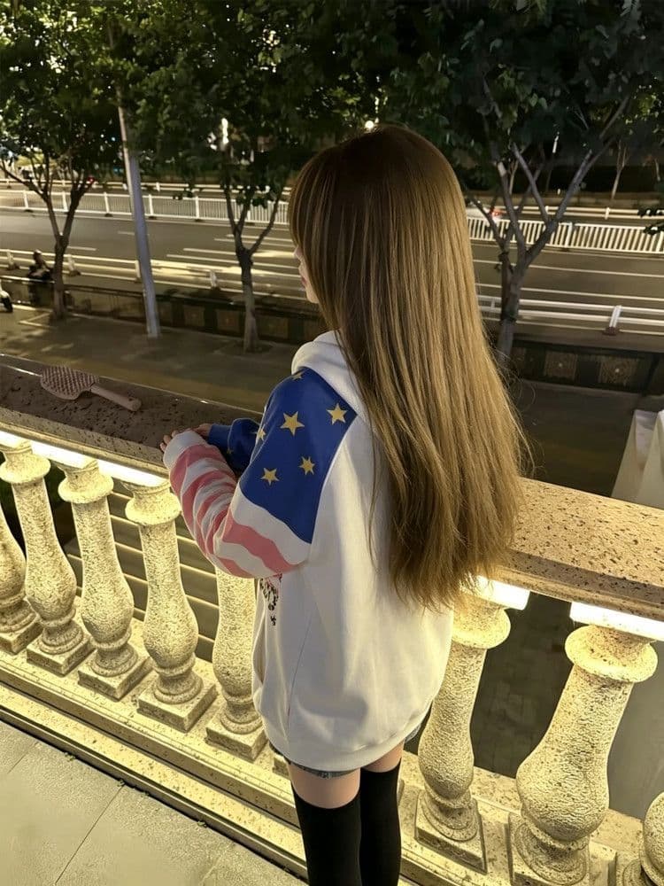 얇은 스타일 이후 패키지 칼라 순수한 Mianhua 면 복합 후드티 여성 이미지 4
