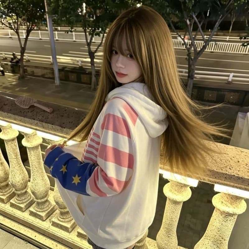얇은 스타일 이후 패키지 칼라 순수한 Mianhua 면 복합 후드티 여성 이미지 5