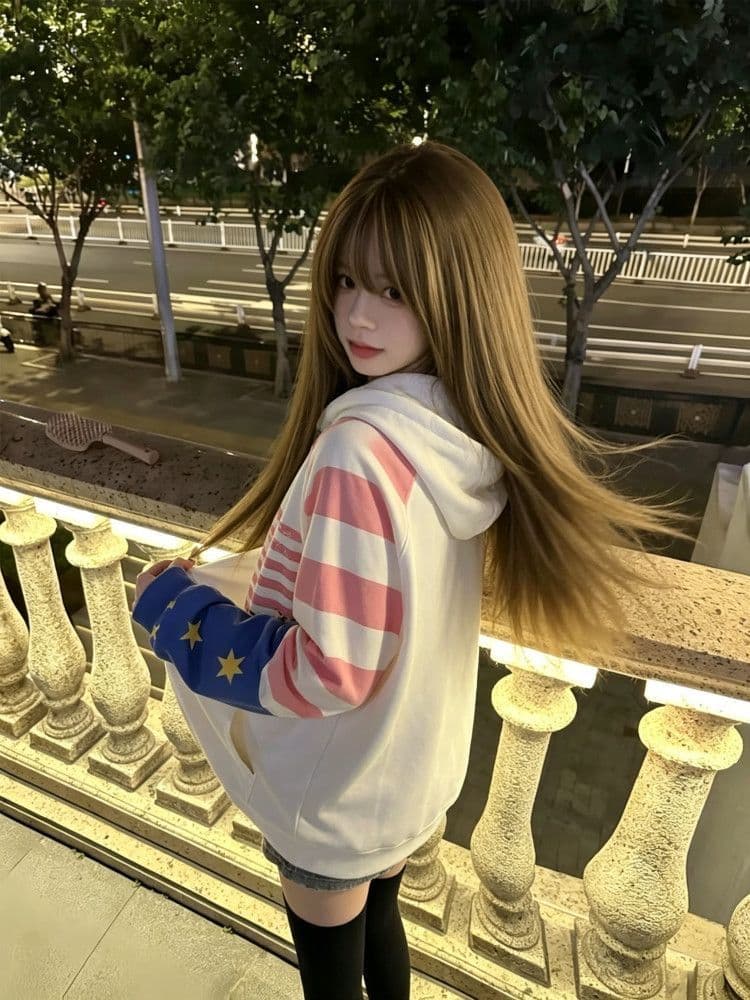 얇은 스타일 이후 패키지 칼라 순수한 Mianhua 면 복합 후드티 여성 상세 이미지 5