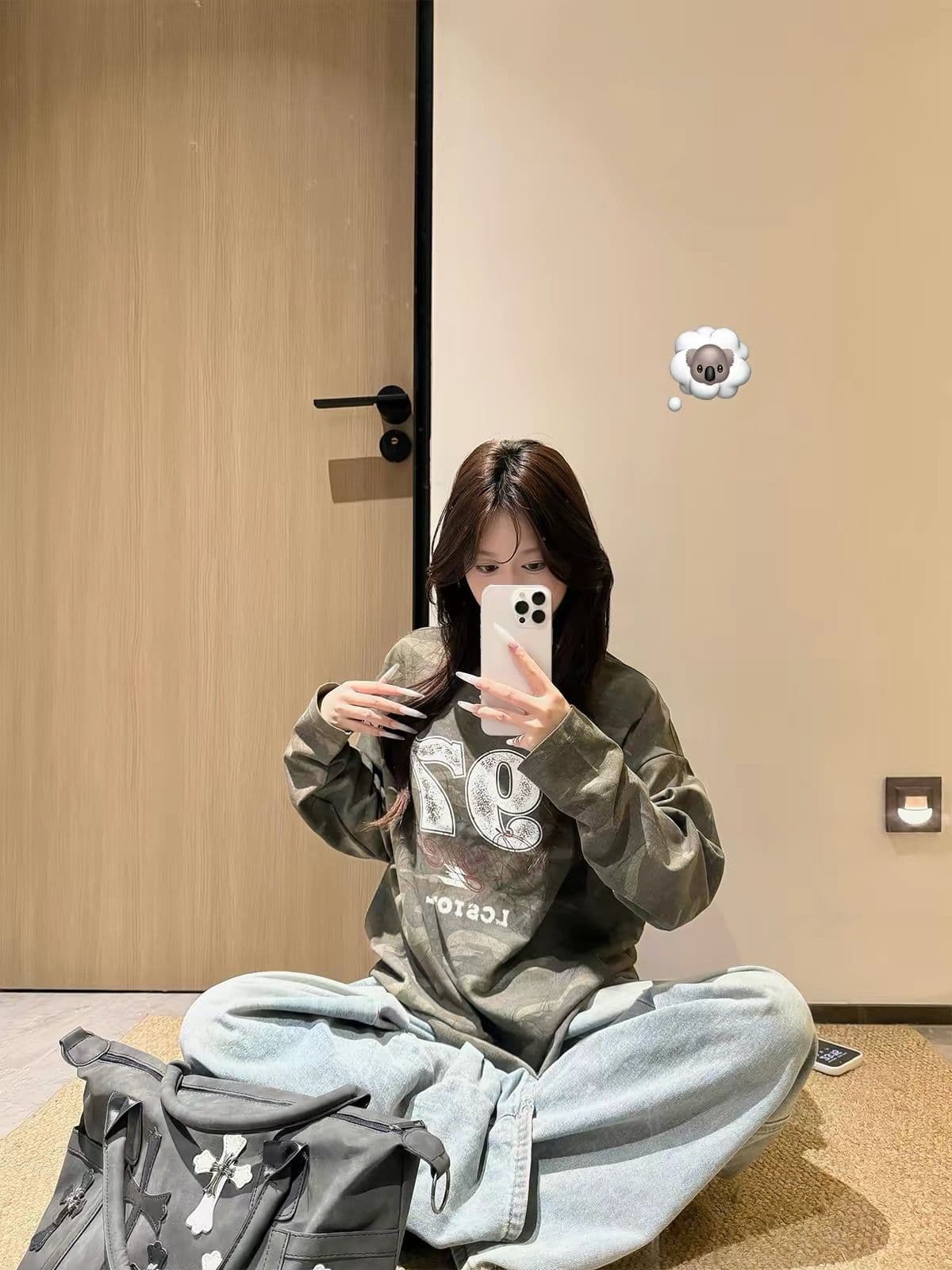 순면 220 그램 긴팔 티셔츠 여성 상세 이미지 6