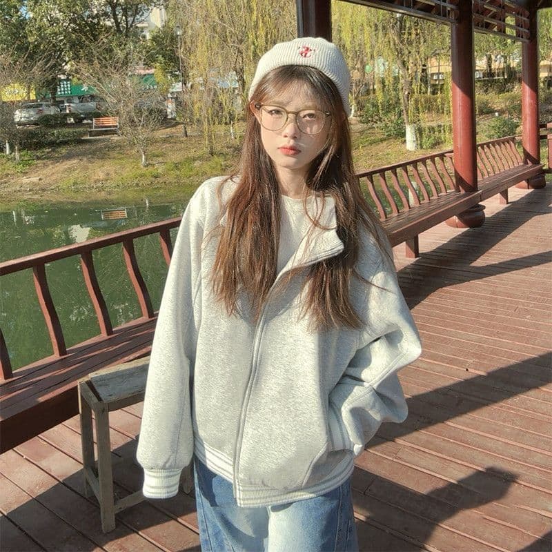 얇은 스타일 이후 패키지 칼라 순수한 Mianhua 면 복합 후드티 여성 상세 이미지 4