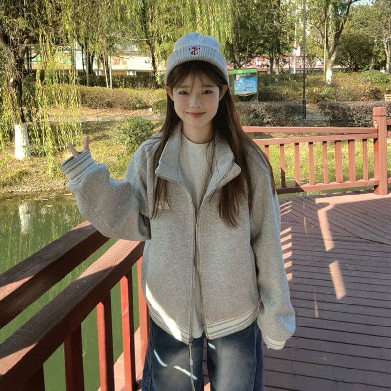 얇은 스타일 이후 패키지 칼라 순수한 Mianhua 면 복합 후드티 여성 상세 이미지 11