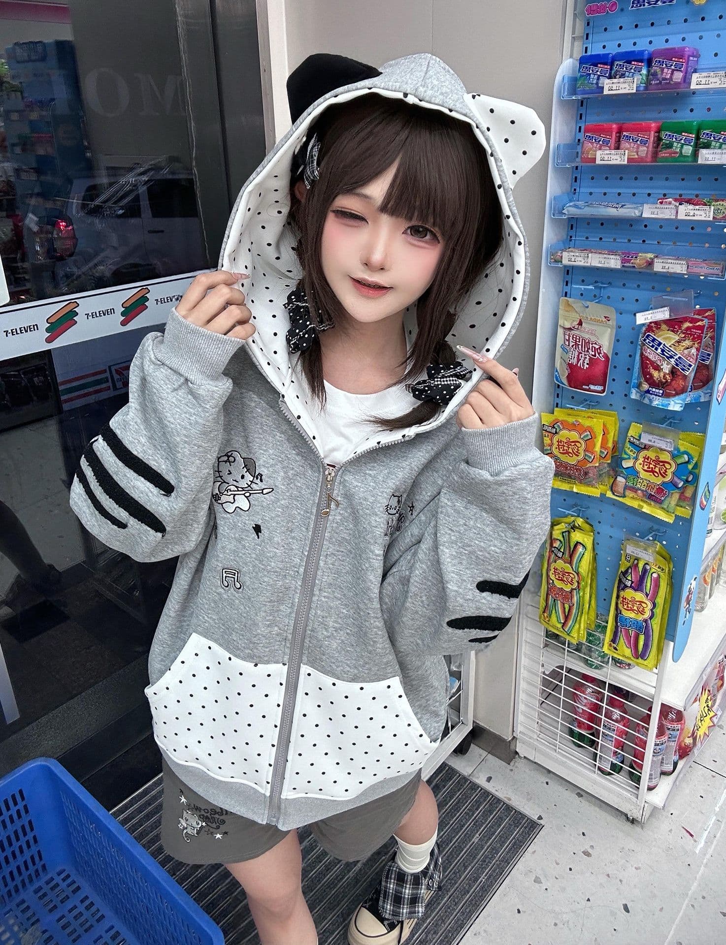 얇은 스타일 자수 이후 패키지 칼라 순수한 Mianhua 면 복합 후드티 여성