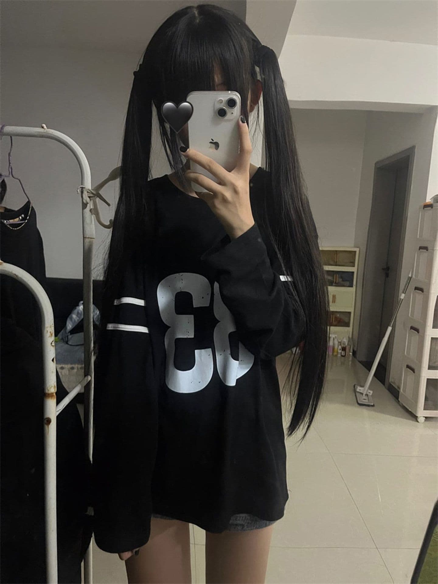 소매 당겨서 번들 기사 19 지점 220 그램 순면 긴팔 티셔츠 여성 상세 이미지 6