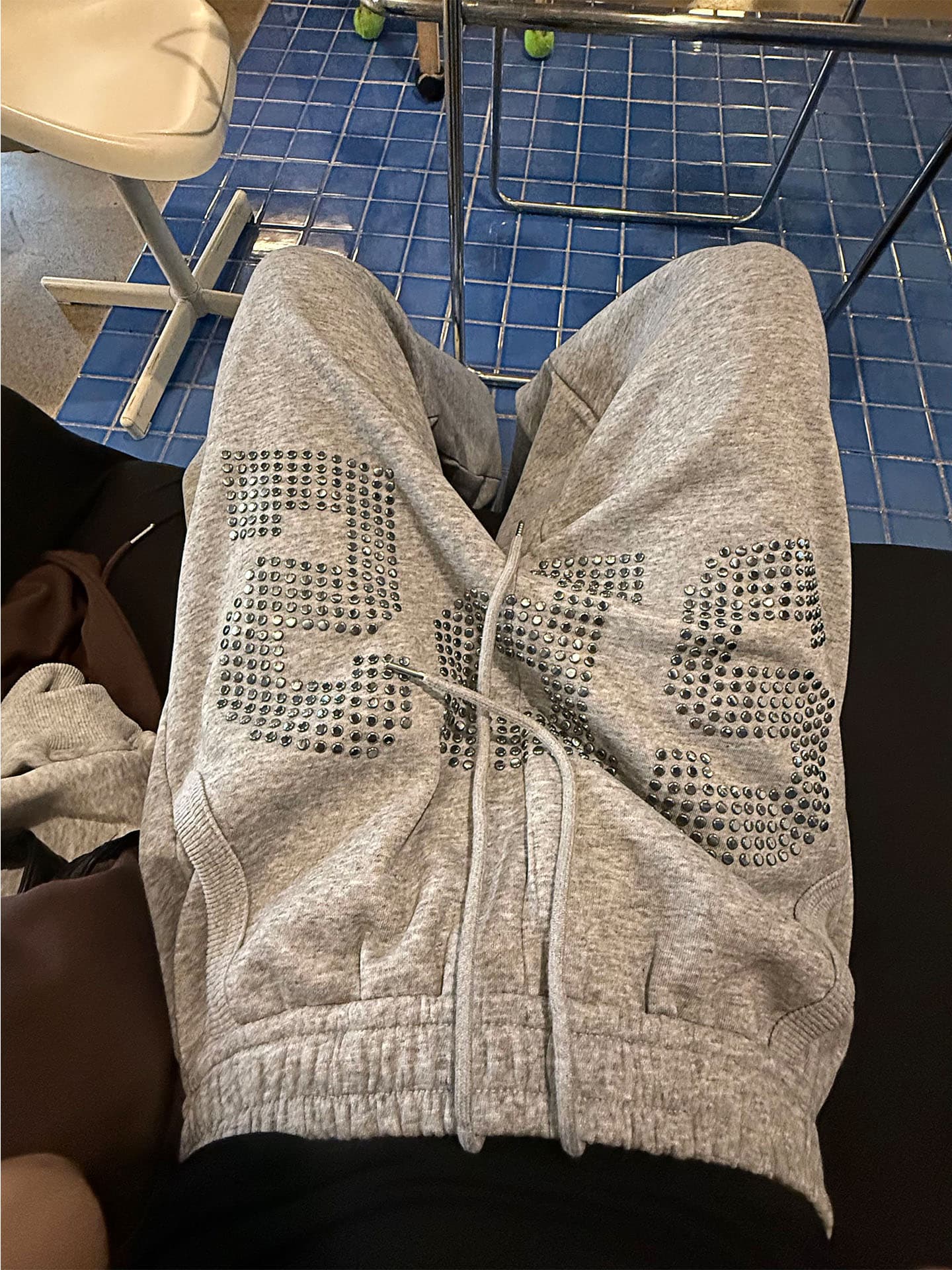 아메리칸 레트로 금속 뜨거운 못 넓은 다리 웨이 바지 남녀 가을 루즈핏 다용도 baggy 캐주얼 운동 바지 트렌드 상세 이미지 5