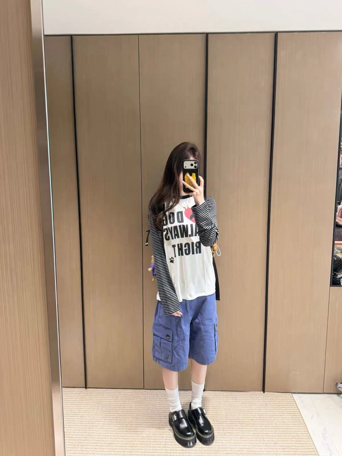 원본 솜씨 순면 220 그램 긴팔 티셔츠 여성 이미지 4