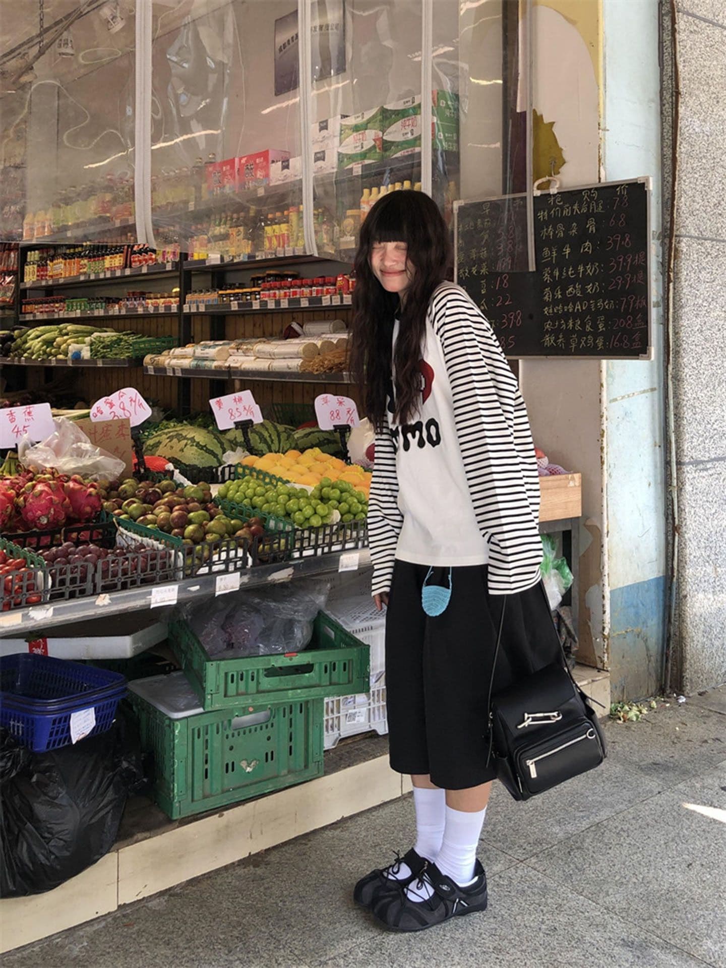 원본 솜씨 순면 220 그램 긴팔 티셔츠 여성 이미지 4