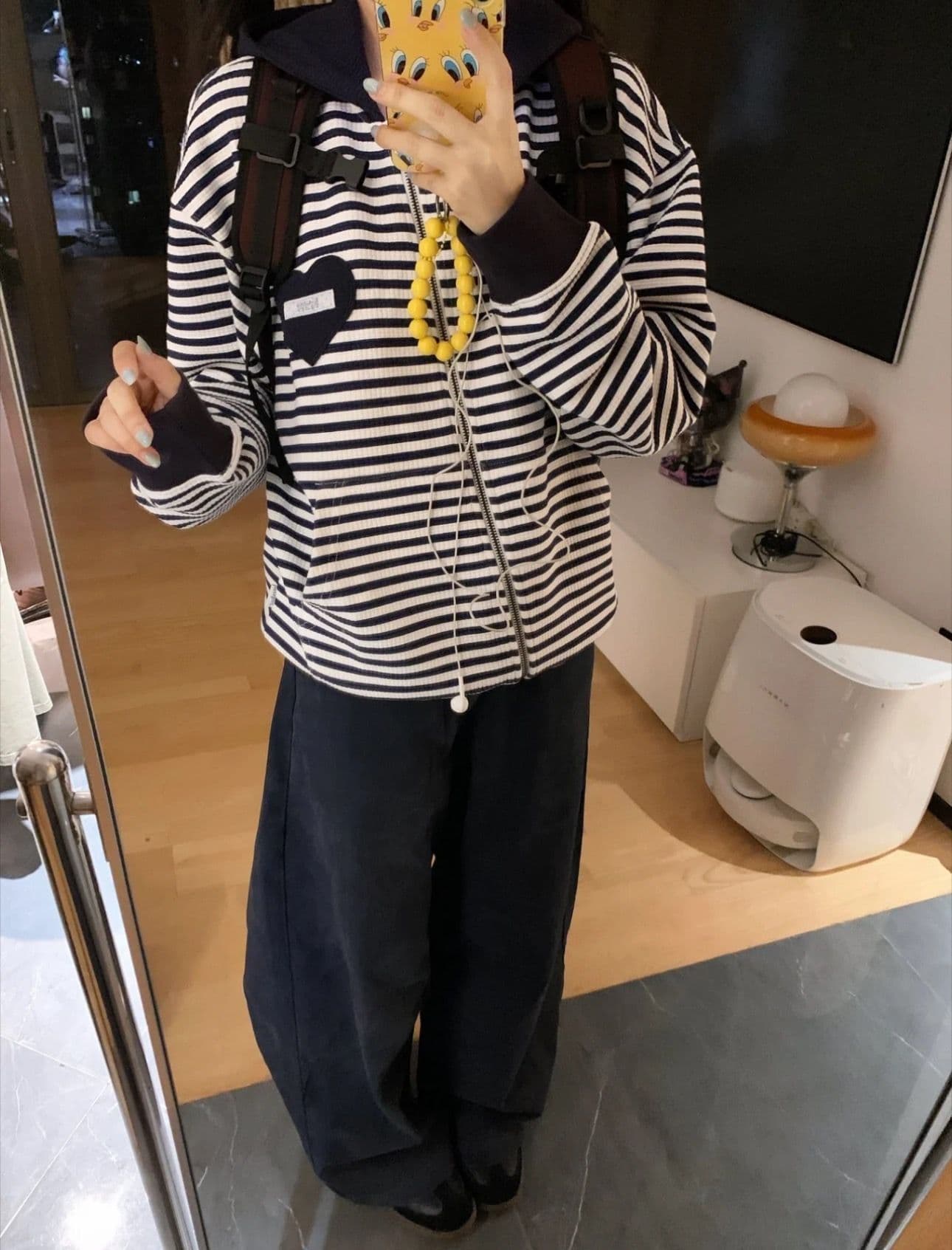 얇은 스타일 백금 지퍼 이후 패키지 칼라 6535 후아 남편 그리드 복합 후드티 여성