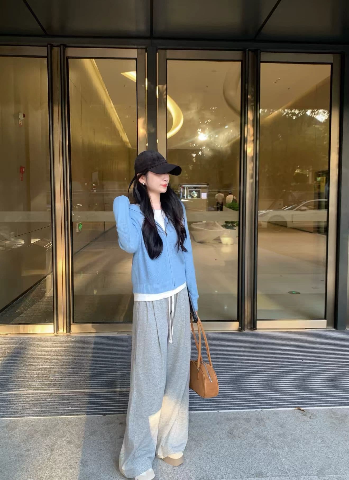 양 플러시 3 차원 후아 남편 그리드 후드 오픈 가디건 여성 레저 다용도 양모 재킷 상세 이미지 10