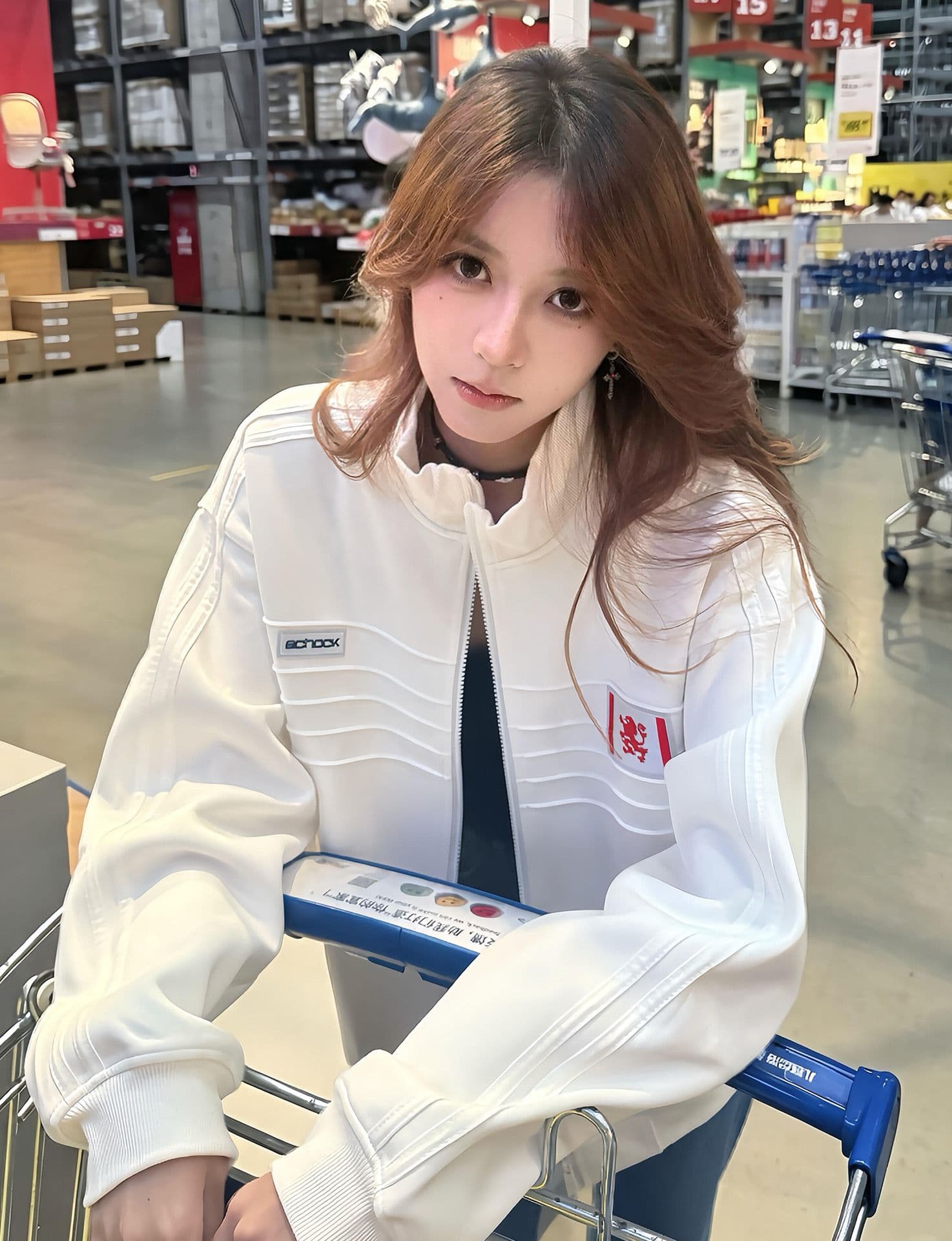 얇은 스타일 털이 있는 순수한 Mianhua 면 복합 후드티 여성 이미지 3