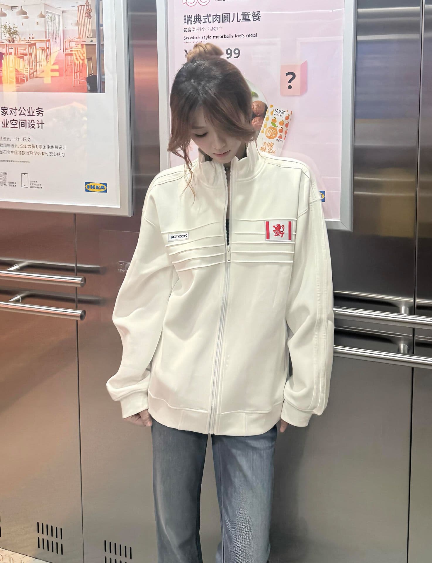 얇은 스타일 털이 있는 순수한 Mianhua 면 복합 후드티 여성 상세 이미지 4