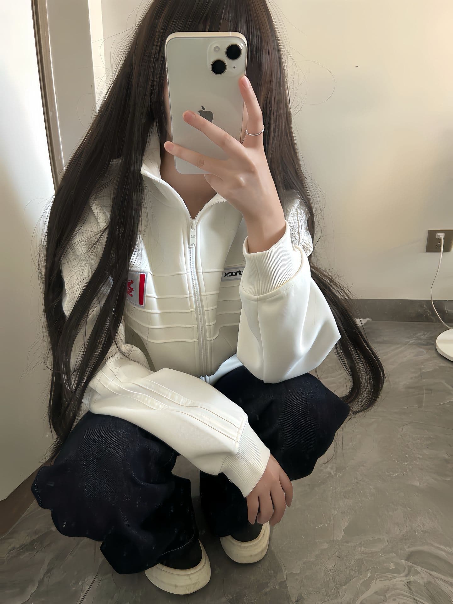 얇은 스타일 털이 있는 순수한 Mianhua 면 복합 후드티 여성 상세 이미지 8