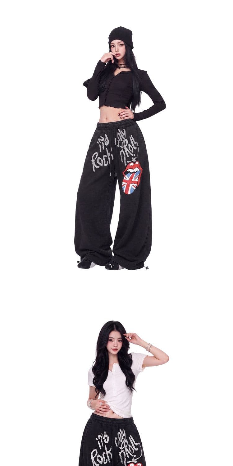 bs-3xl 원본 순수한 Mianhua 면 복합 원단 속임수 낙서 프린트 마 오래된 모통이 칼 웨이 바지 검정색 상세 이미지 5