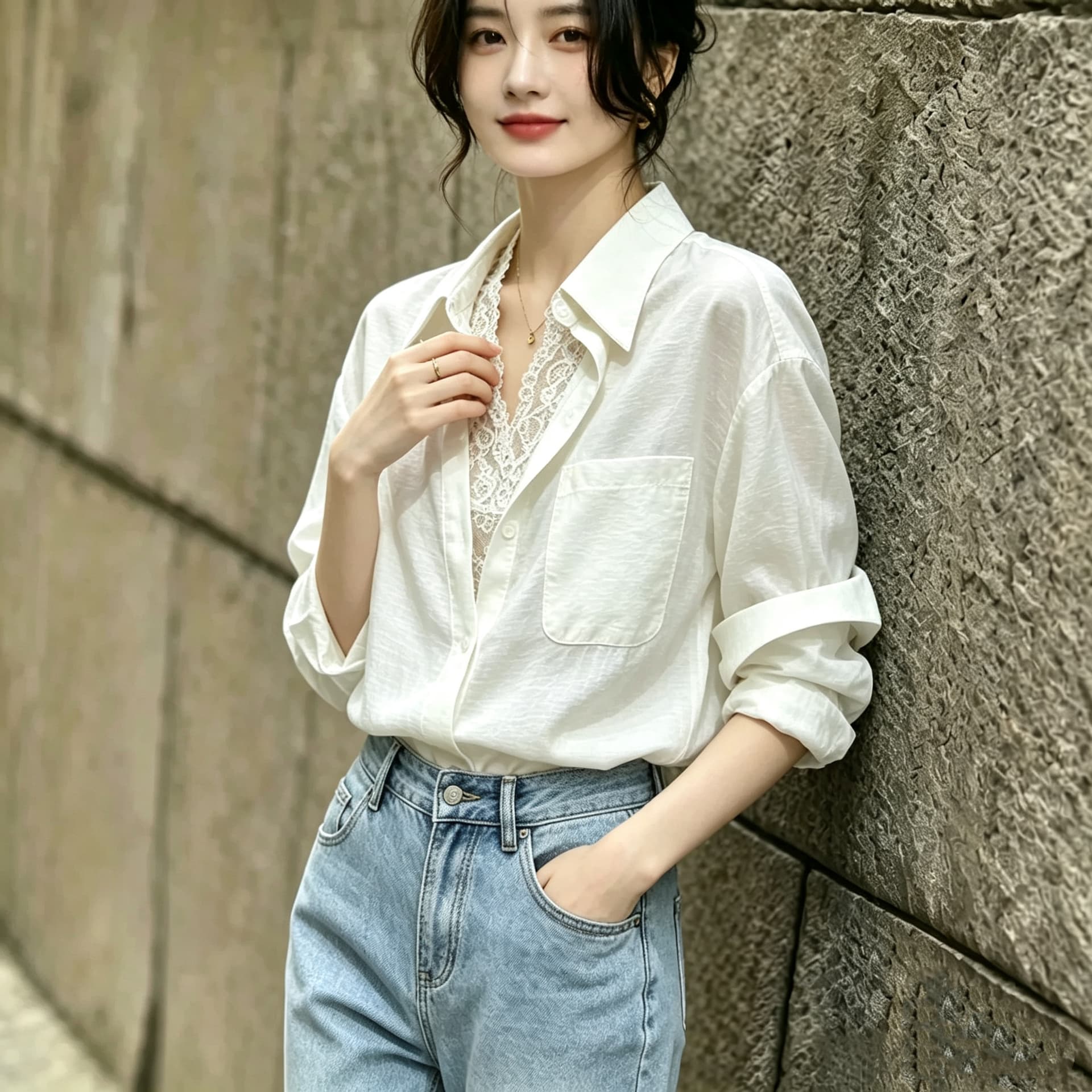 2026 새로운 프랑스식 빛 요리 한 바람 명문 여성 품격 레이 실크 조끼 트위스트 Pleat 셔츠 투피스 세트 트렌디 상세 이미지 6